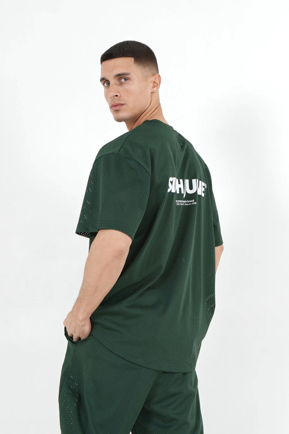 Maillot mesh logo Vert foncé - Image 4
