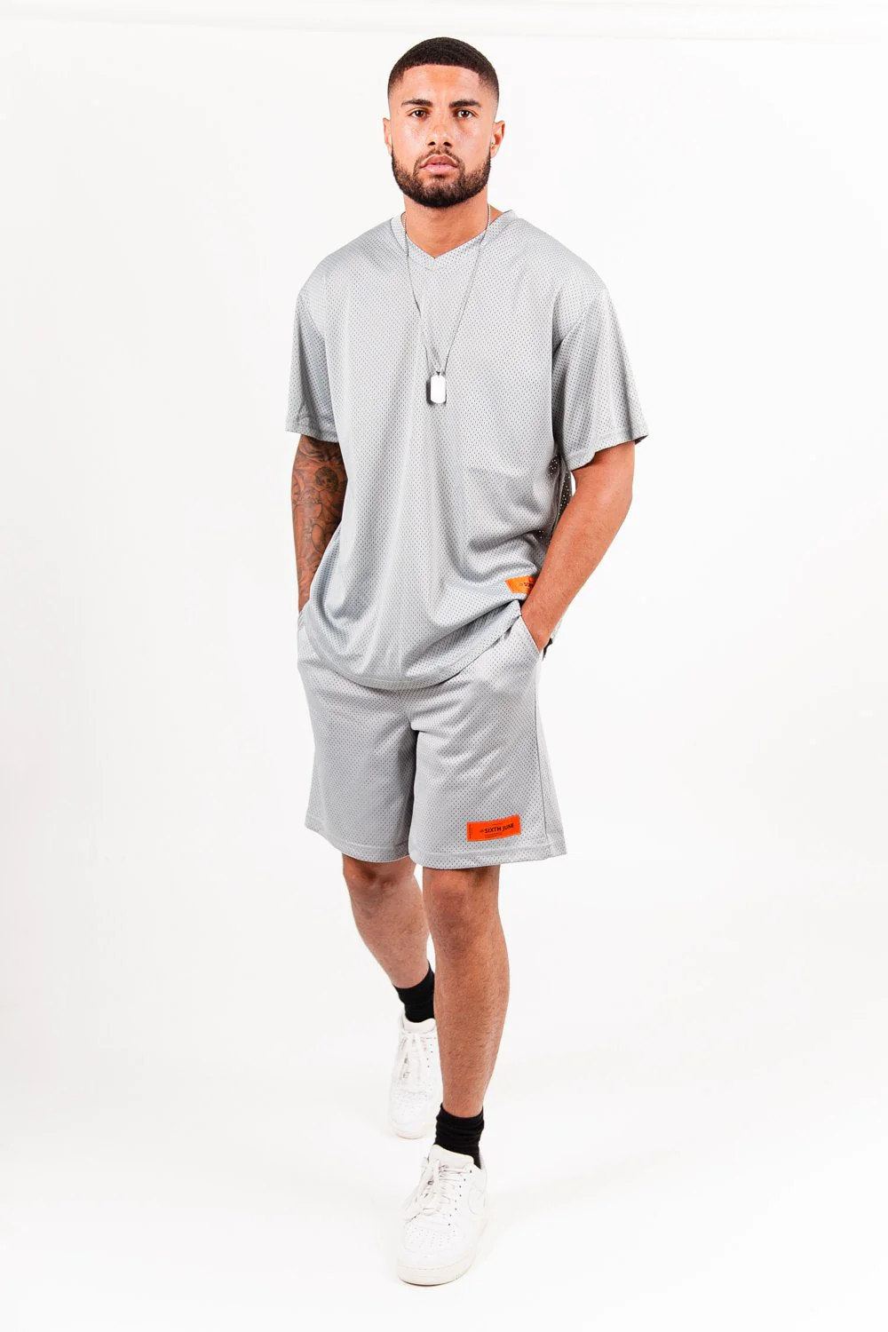 Maillot mesh logo Gris - Image 2