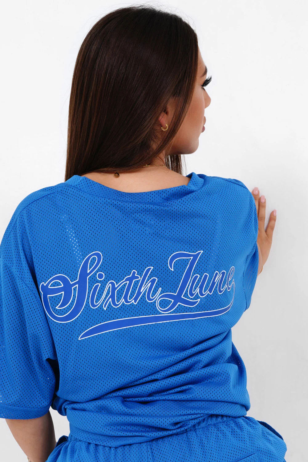 T-shirt mesh logo Bleu - Image 3