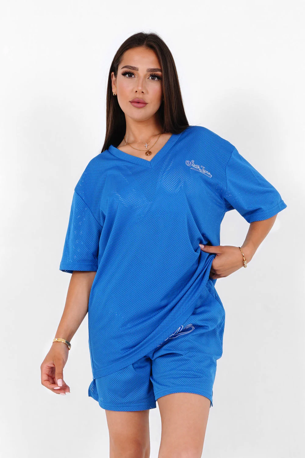 T-shirt mesh logo Bleu - Image 5