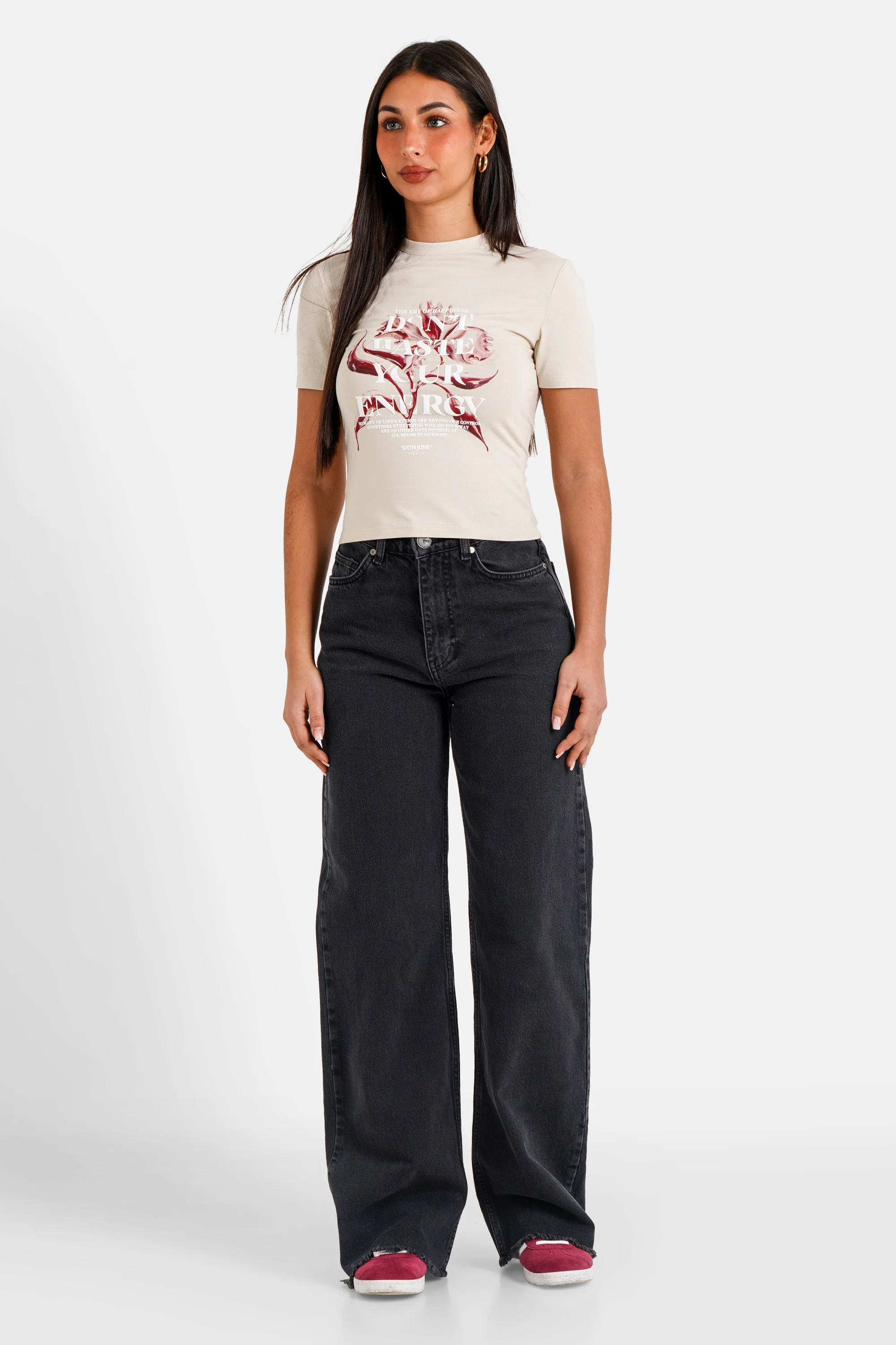 METALLIC flower s/s top - Image 2