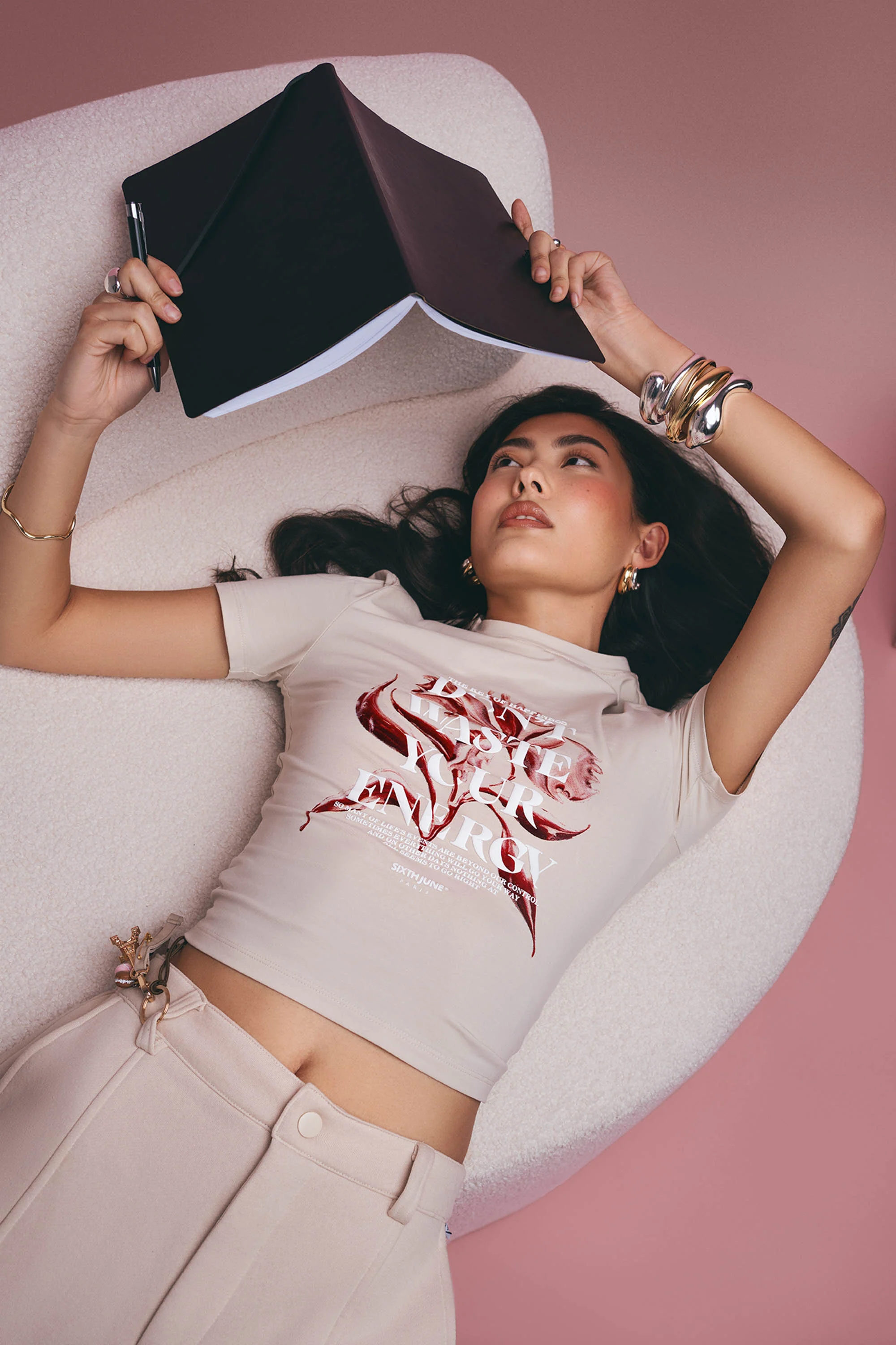METALLIC flower s/s top - Image 7