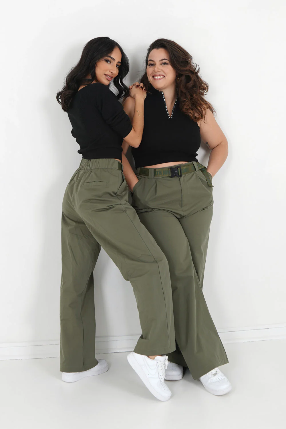 Pantalon sergé large Vert kaki - Image 2