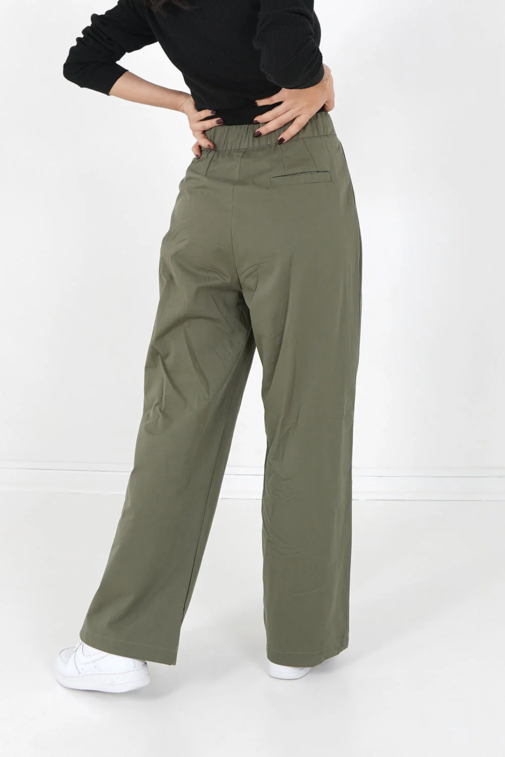 Pantalon sergé large Vert kaki - Image 5