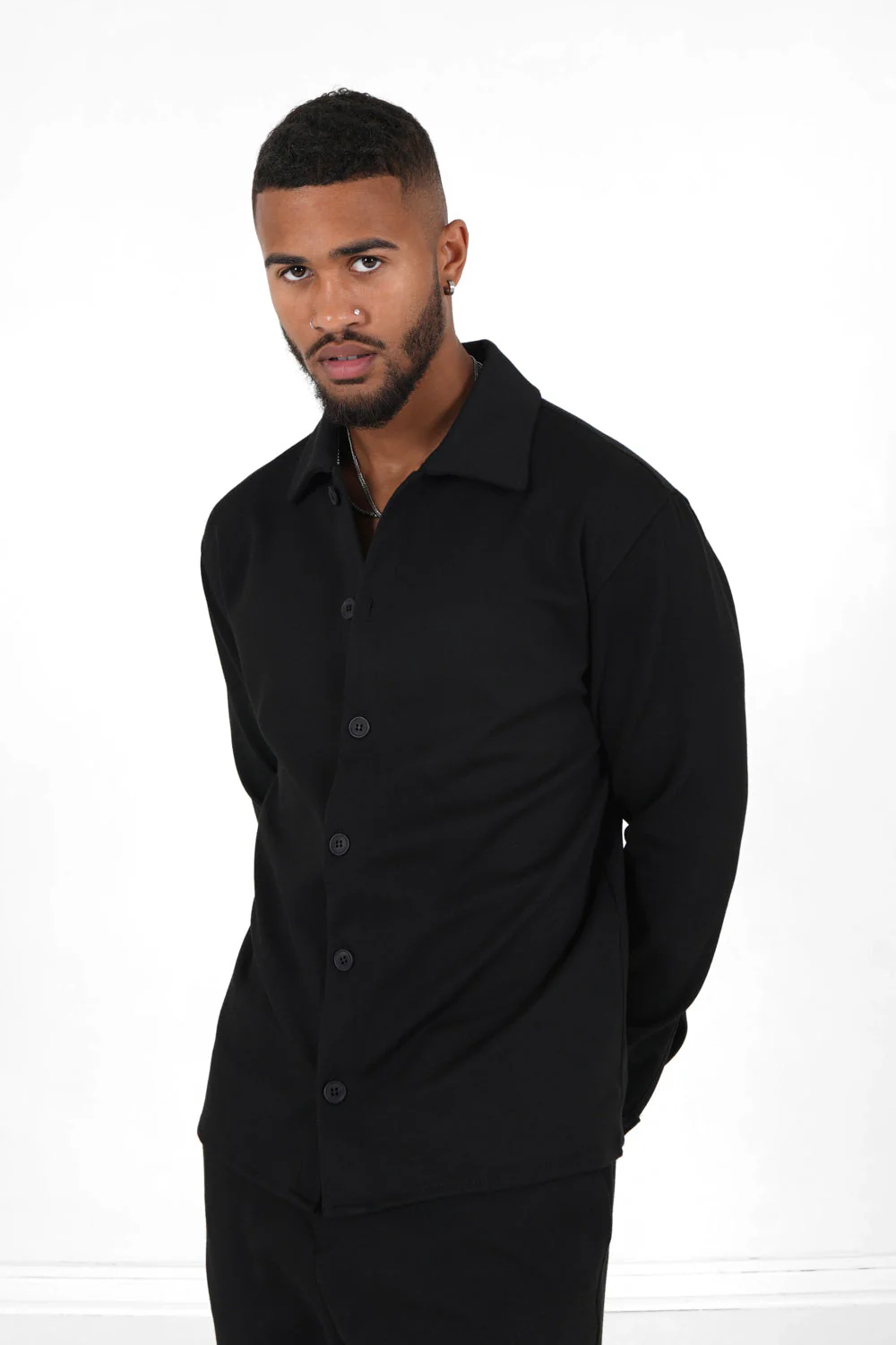 Chemise manches longues Noir - Image 4