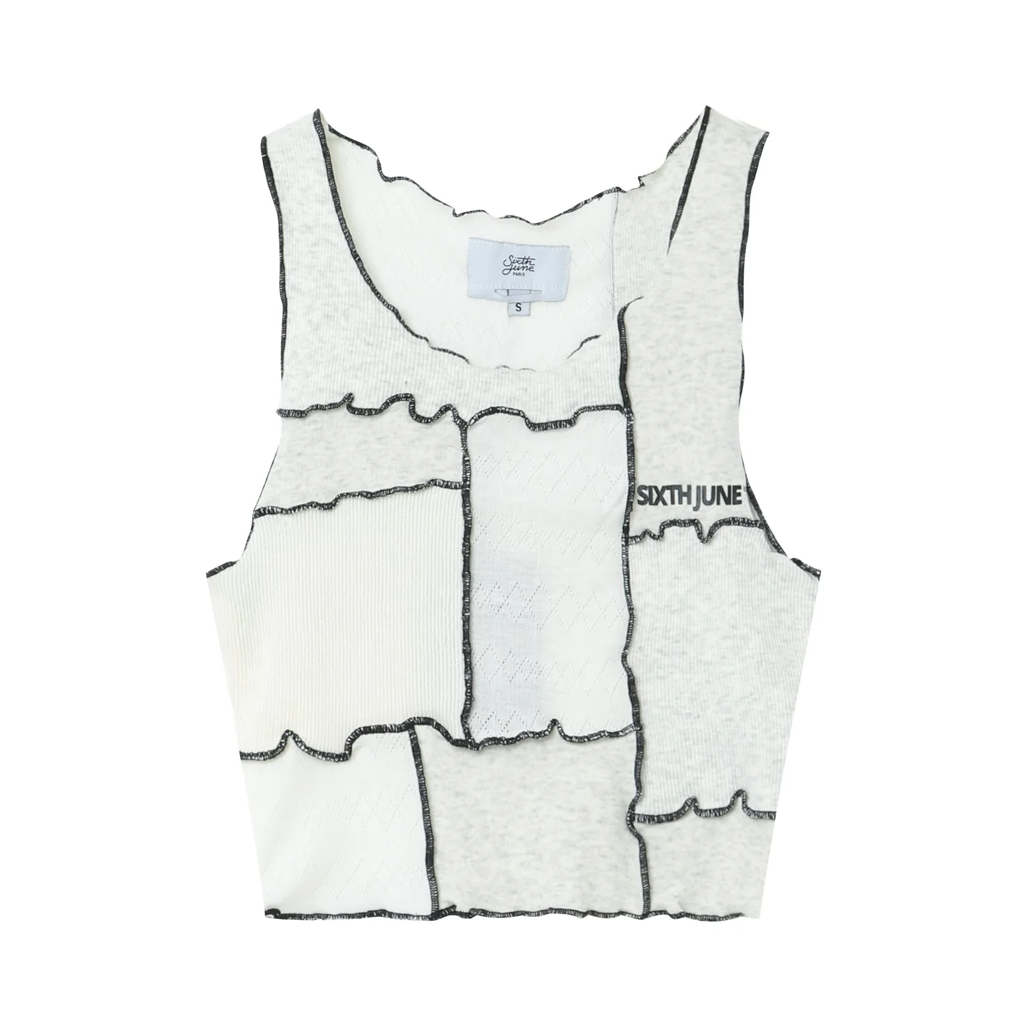 Top court multi tissus Blanc - Image 7