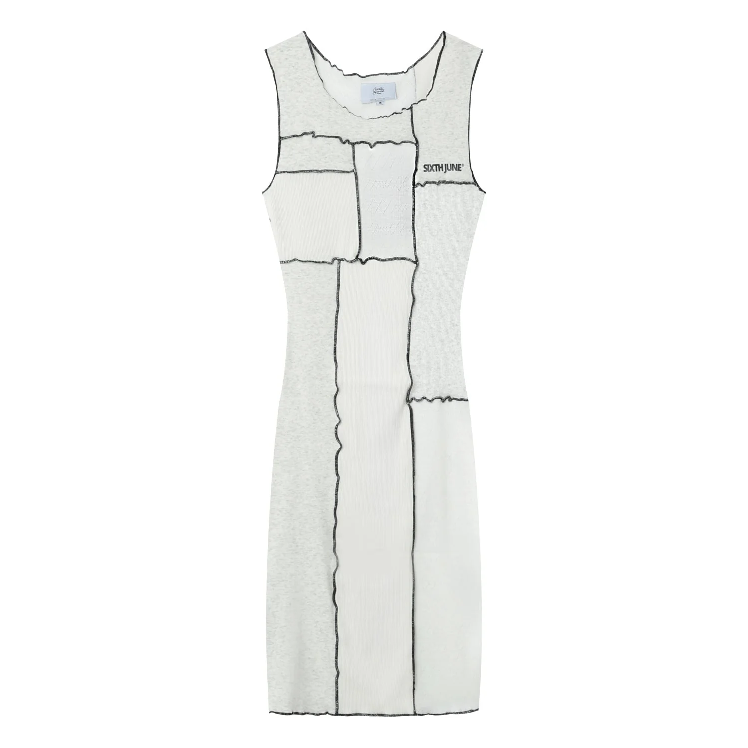 Robe courte multi tissus Blanc - Image 7