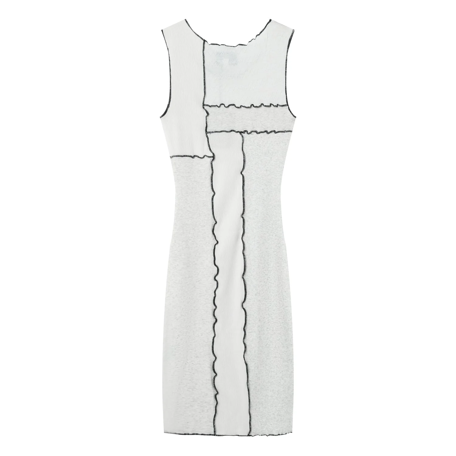 Robe courte multi tissus Blanc - Image 8