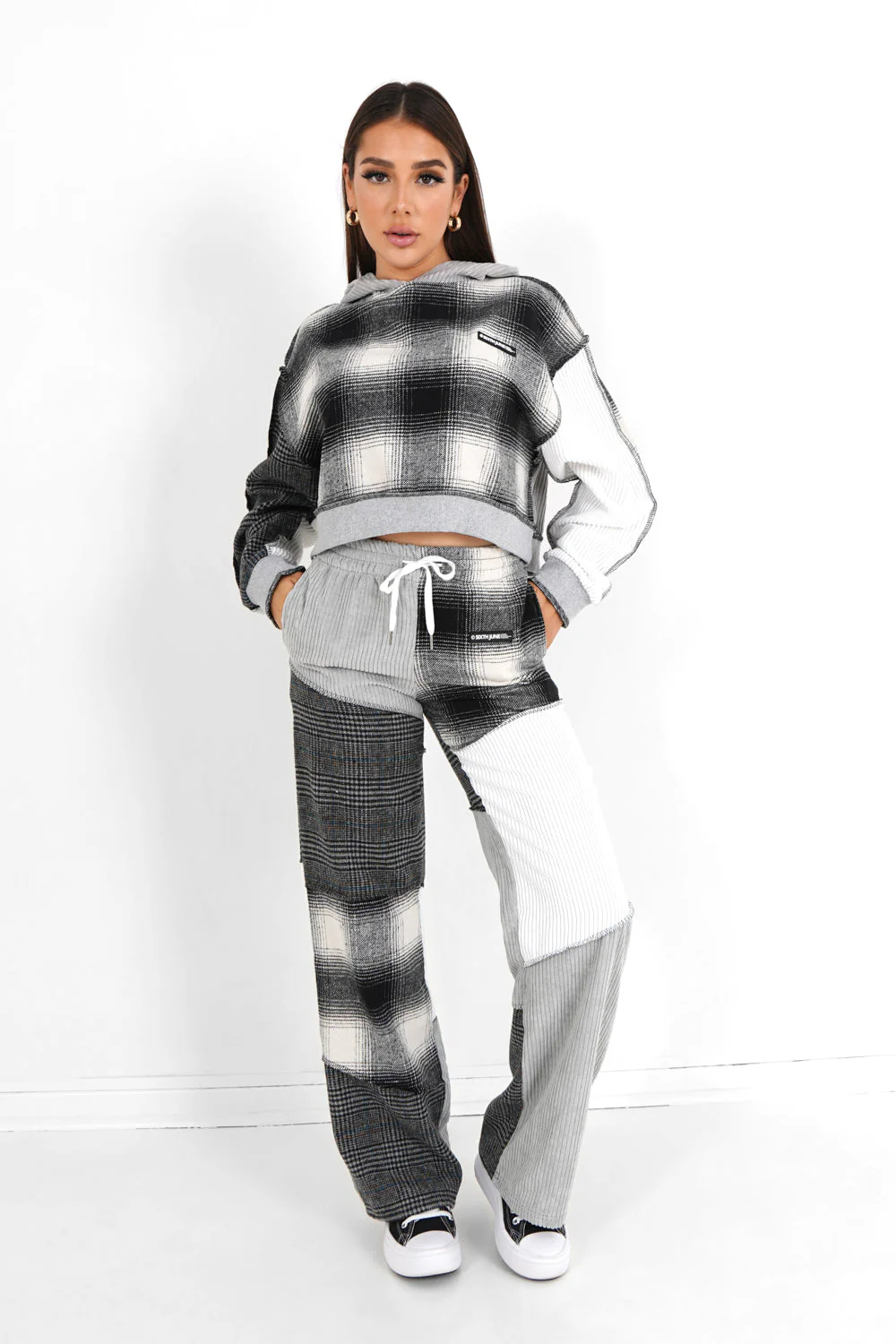 Pantalon multi tissus Gris - Image 2