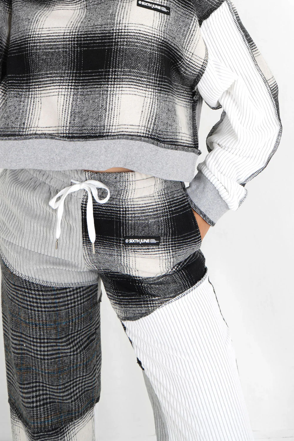 Pantalon multi tissus Gris - Image 3