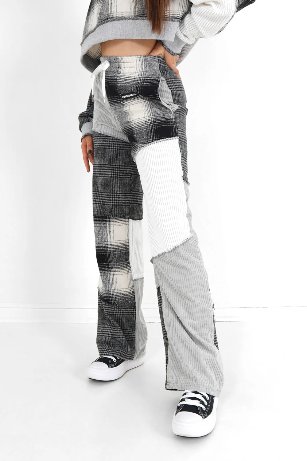 Pantalon multi tissus Gris - Image 4