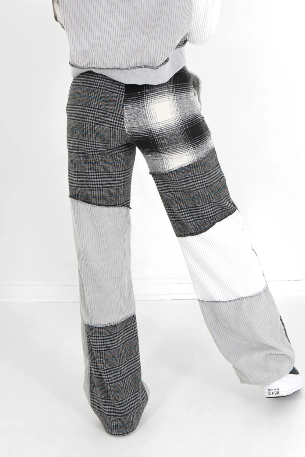 Pantalon multi tissus Gris - Image 5