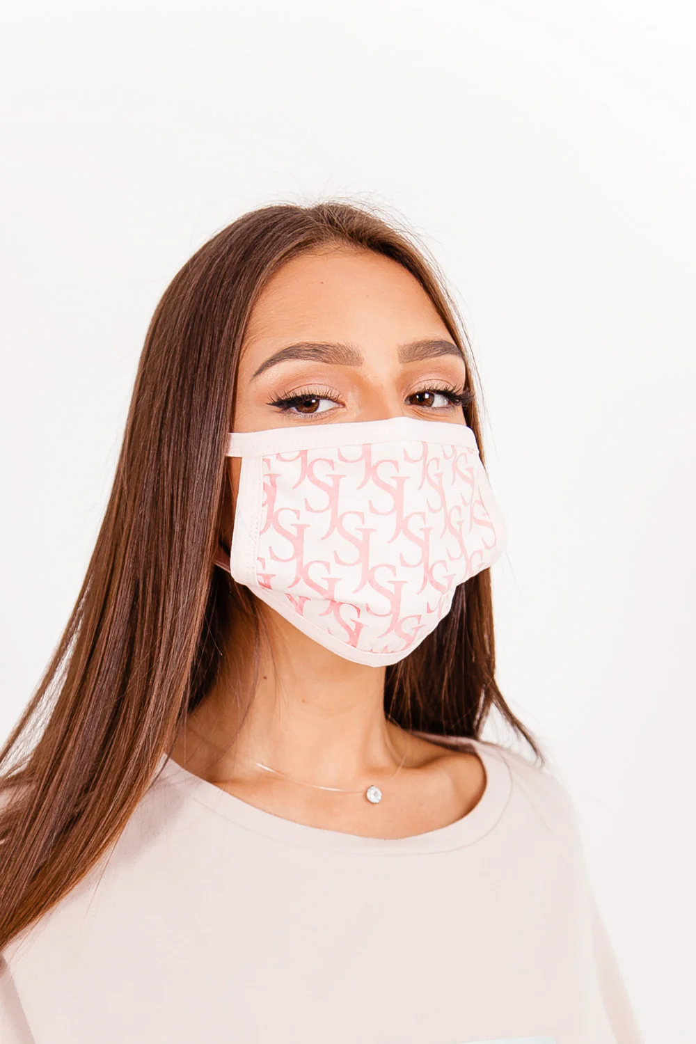 Masque monogramme SJ rose - Image 2