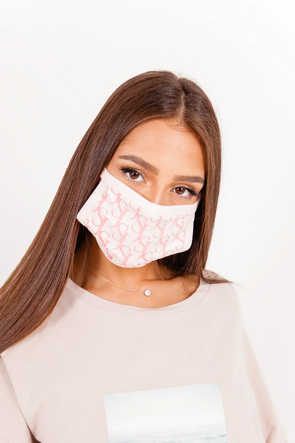 Masque monogramme SJ rose - Image 3