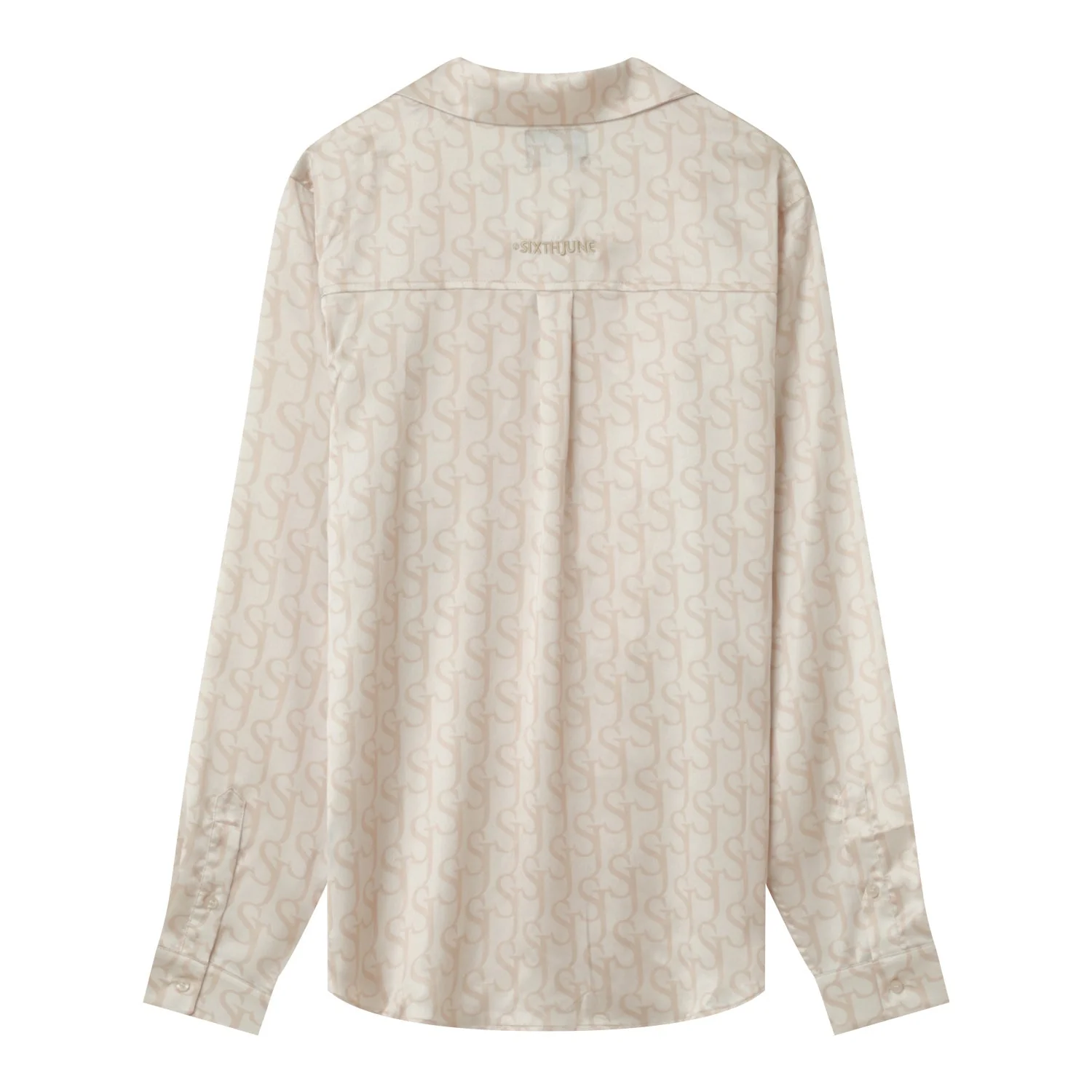 Chemise satinée monogramme Beige - Image 8