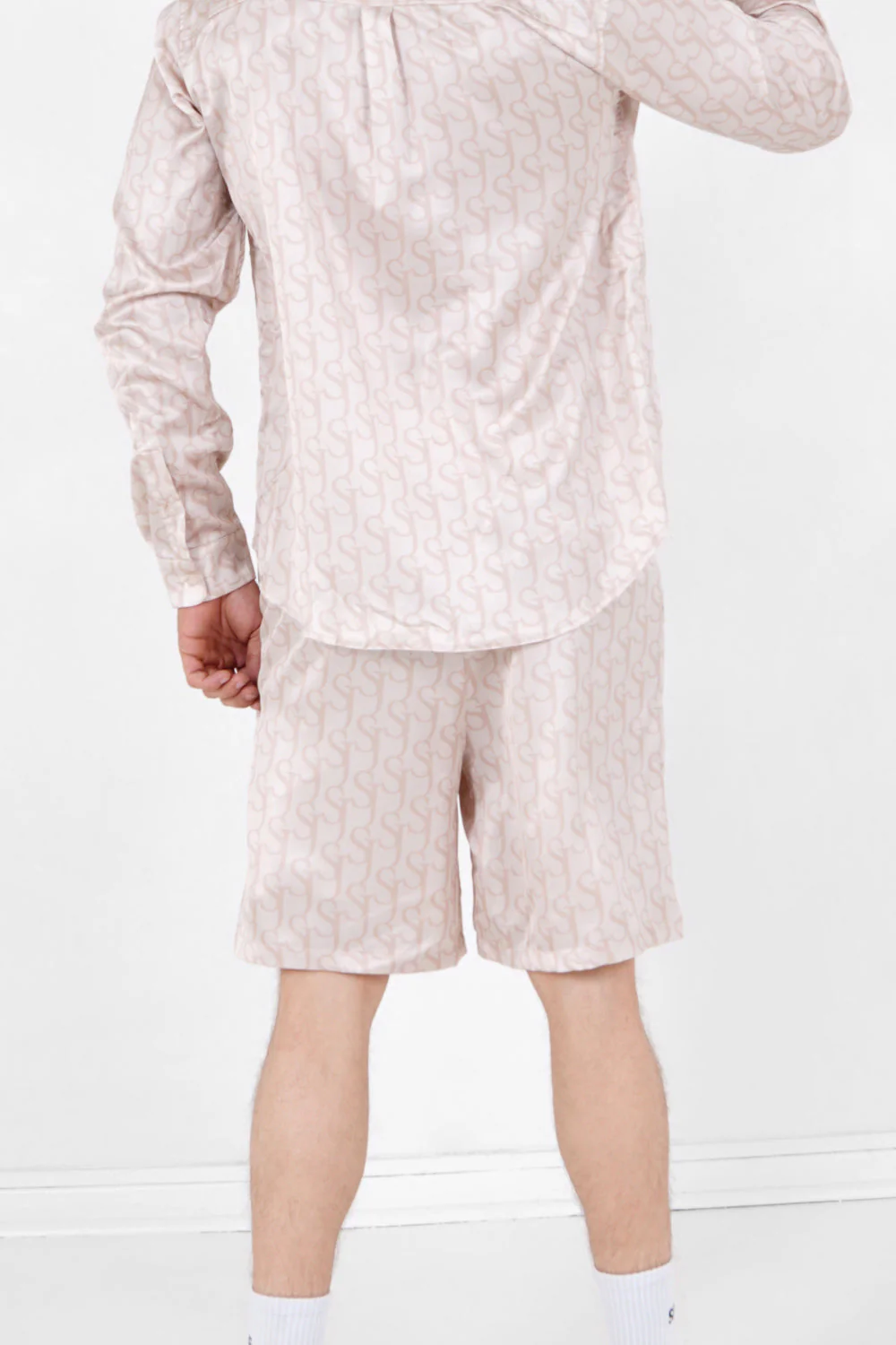 Short satiné monogramme Beige - Image 5
