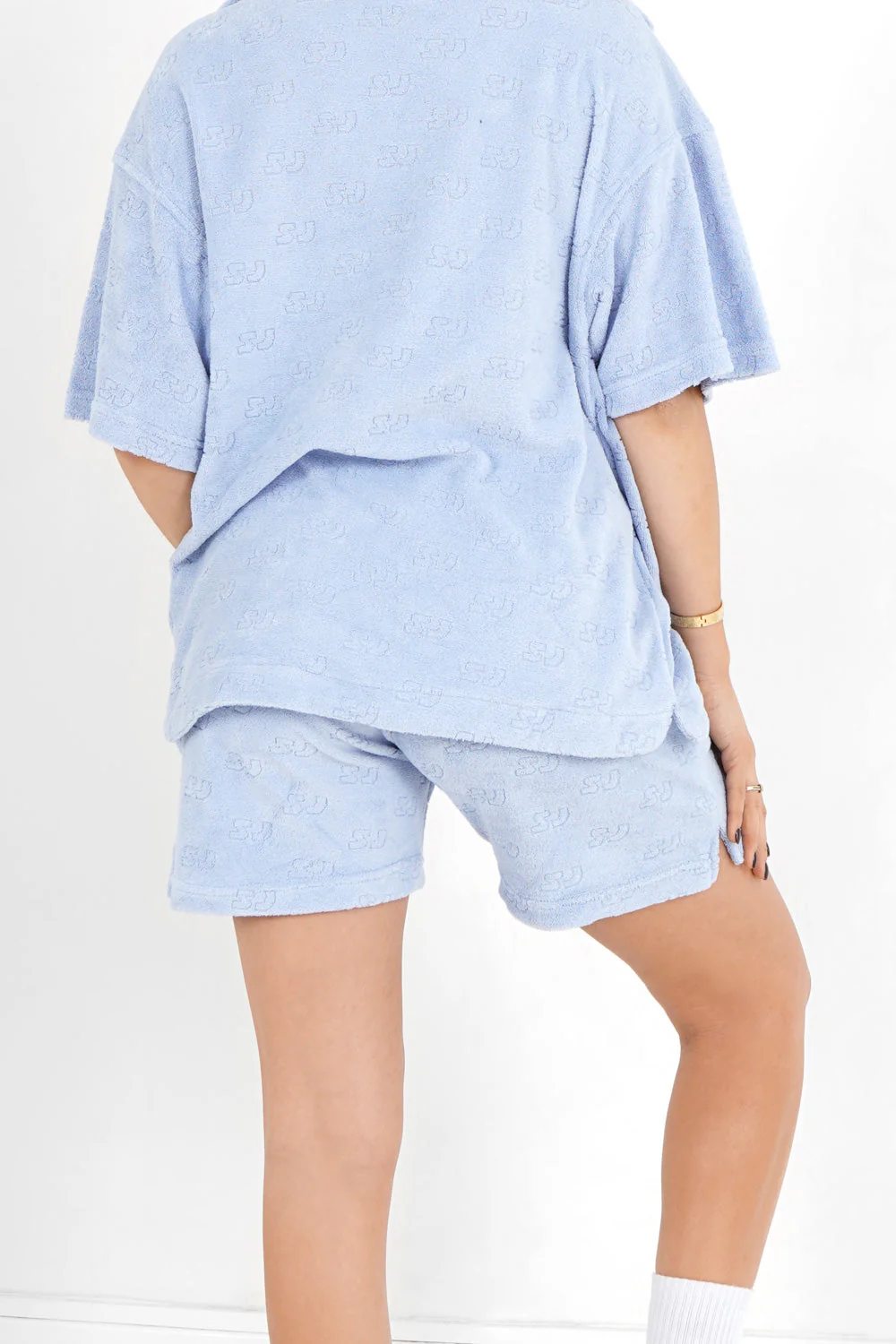Short monogramme towel Bleu clair - Image 5