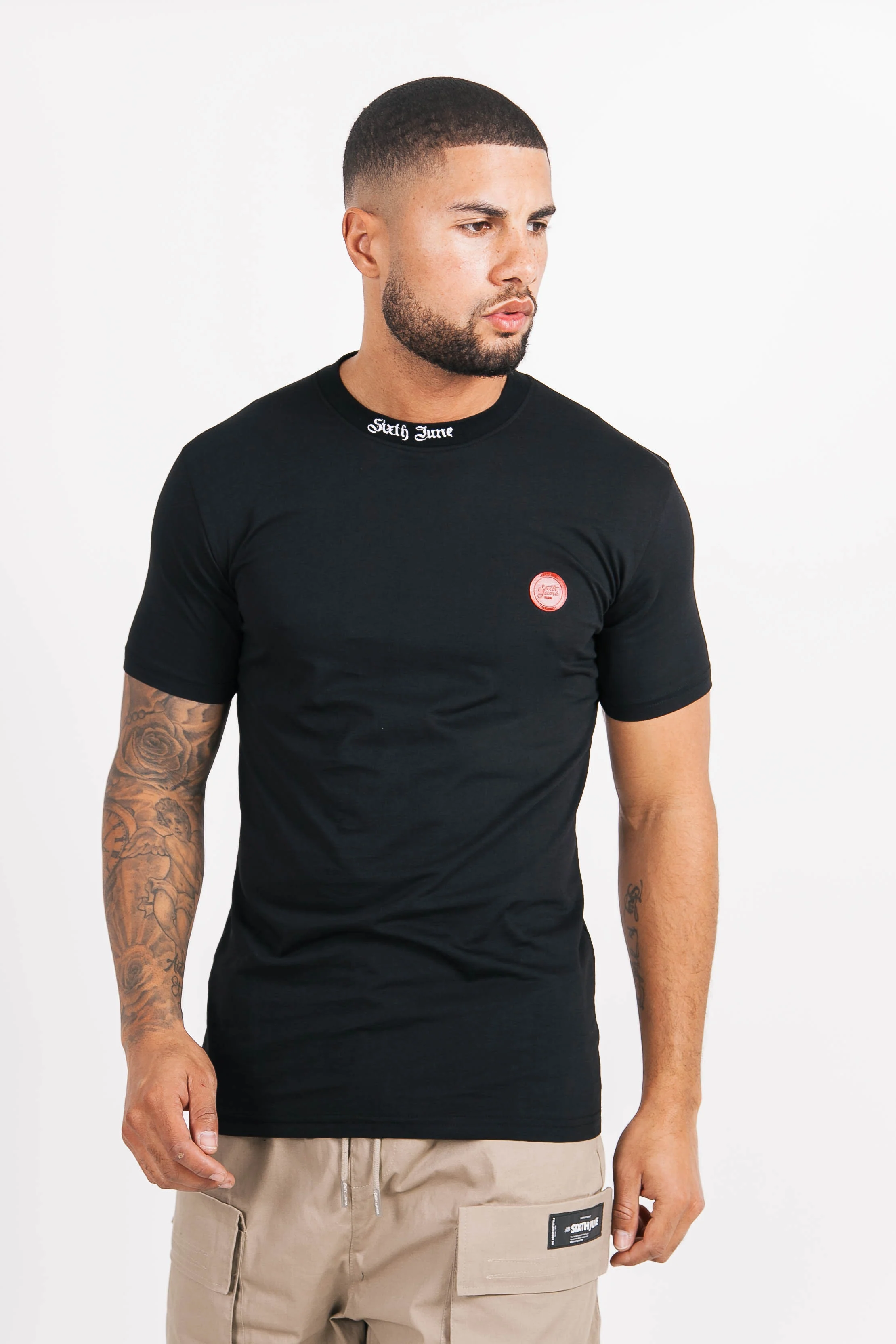 T-shirt col holographique noir - Image 2