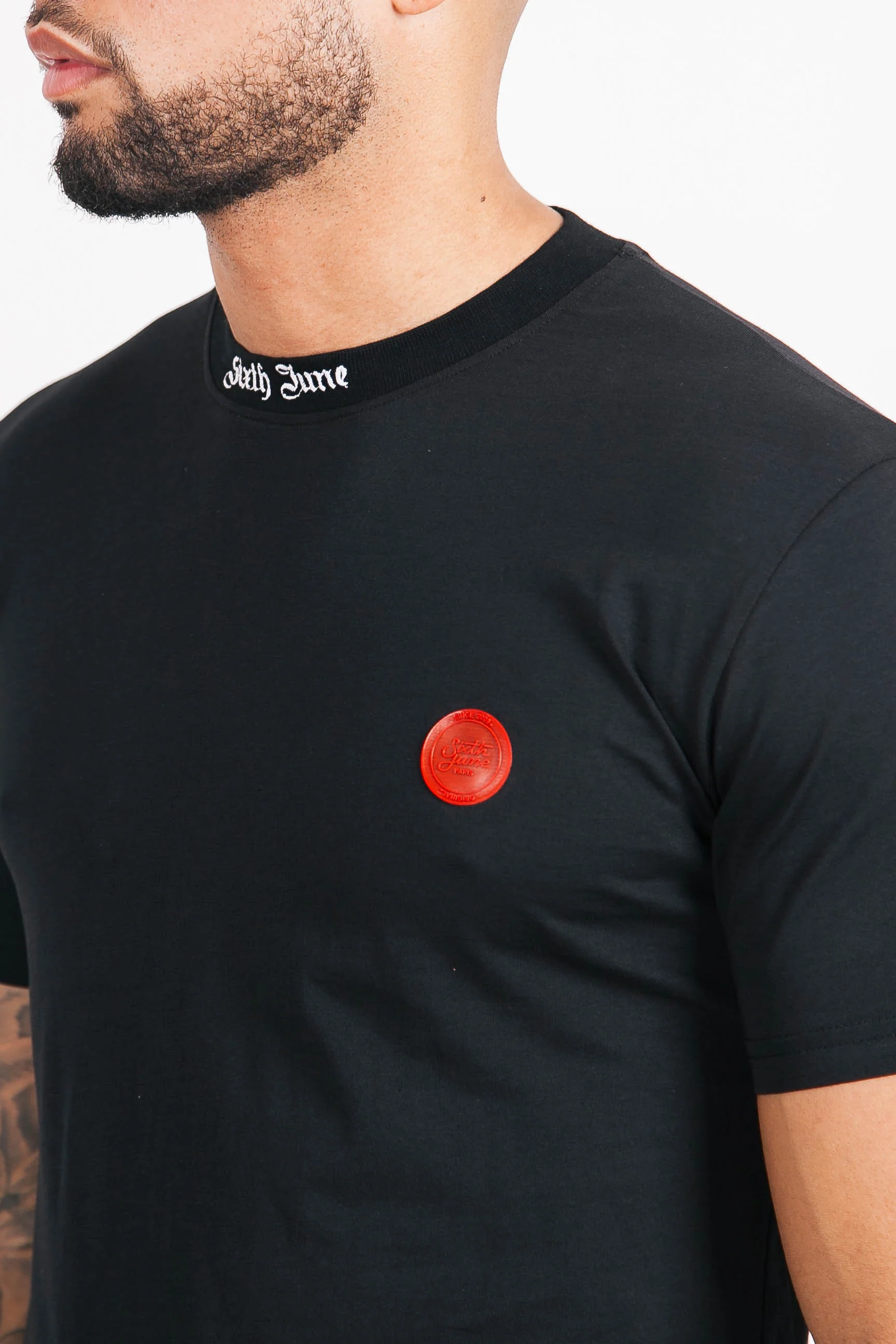 T-shirt col holographique noir - Image 3