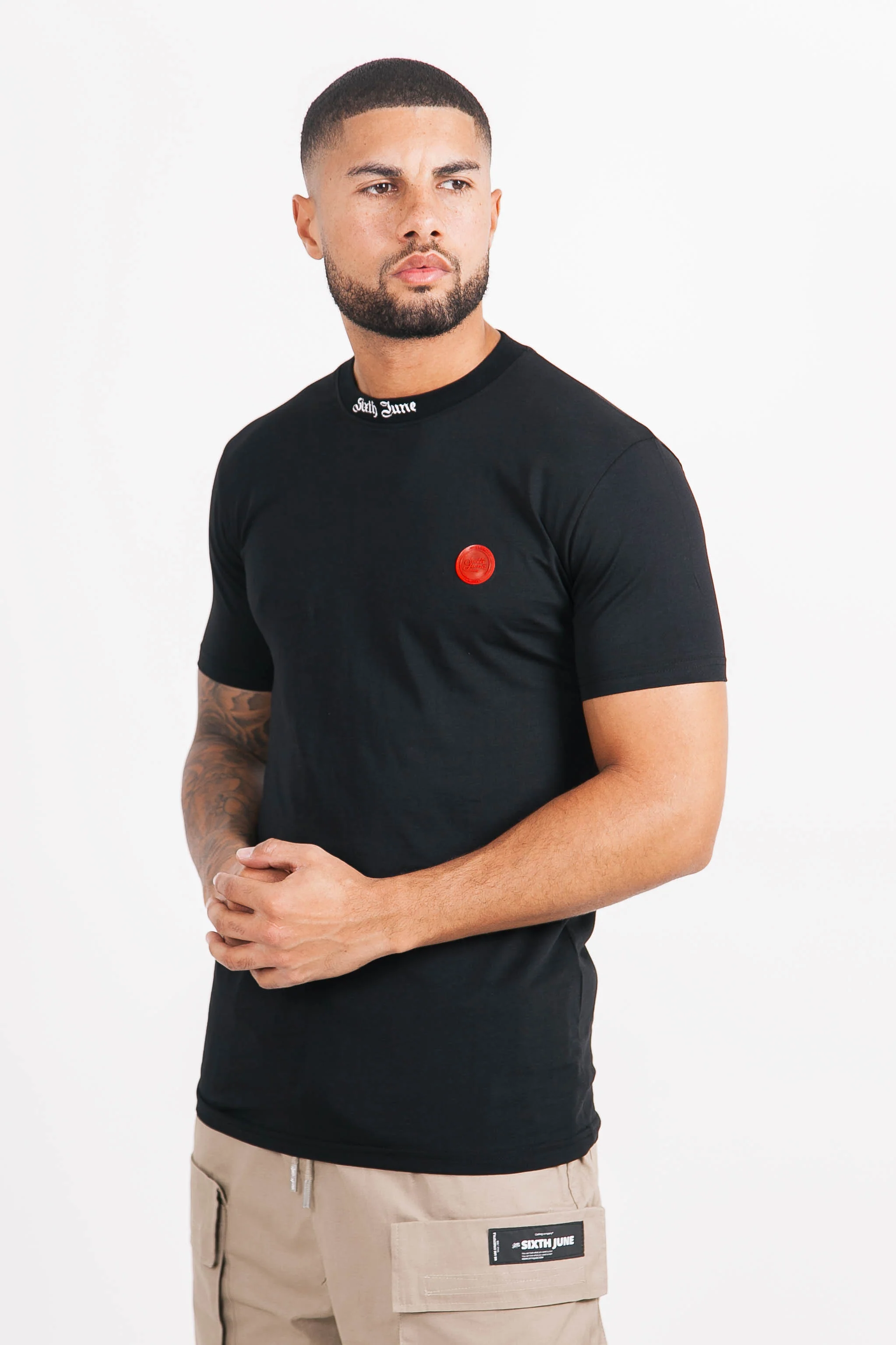 T-shirt col holographique noir - Image 4