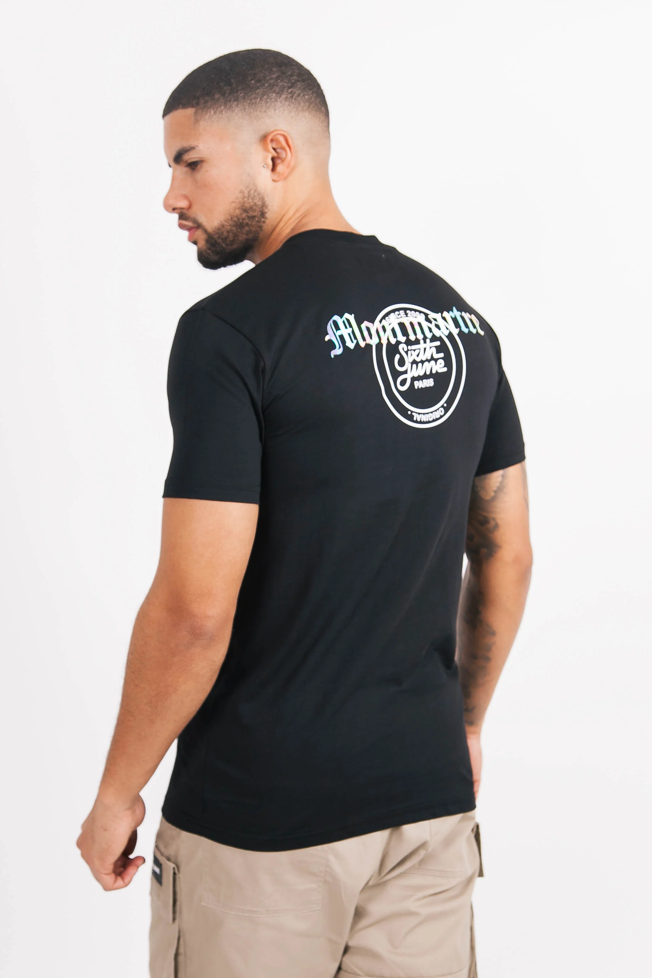 T-shirt col holographique noir - Image 5