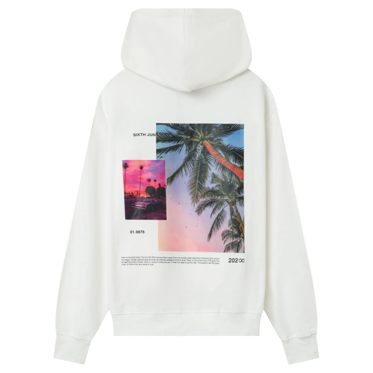 Sweat capuche imprimé sunset Blanc - Image 6