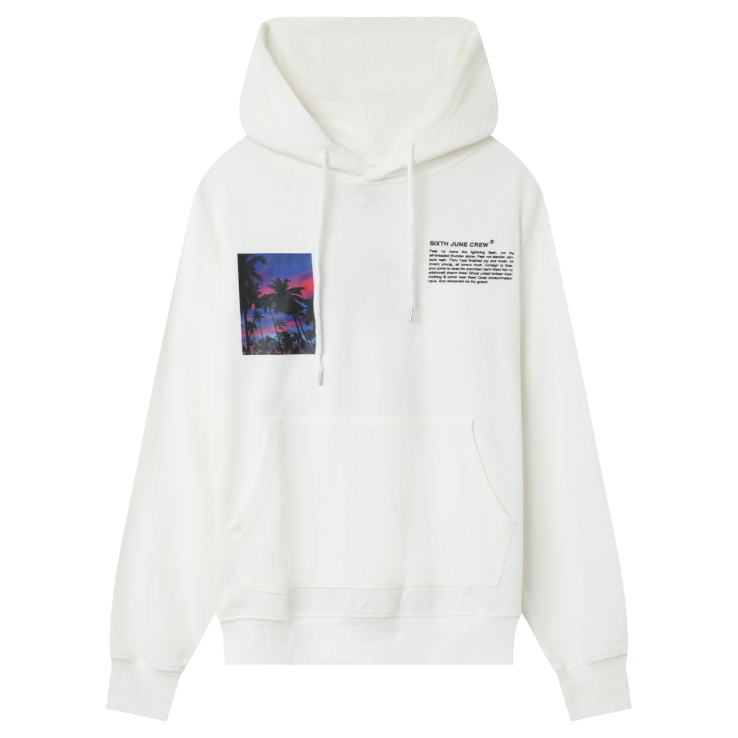 Sweat capuche imprimé sunset Blanc - Image 7