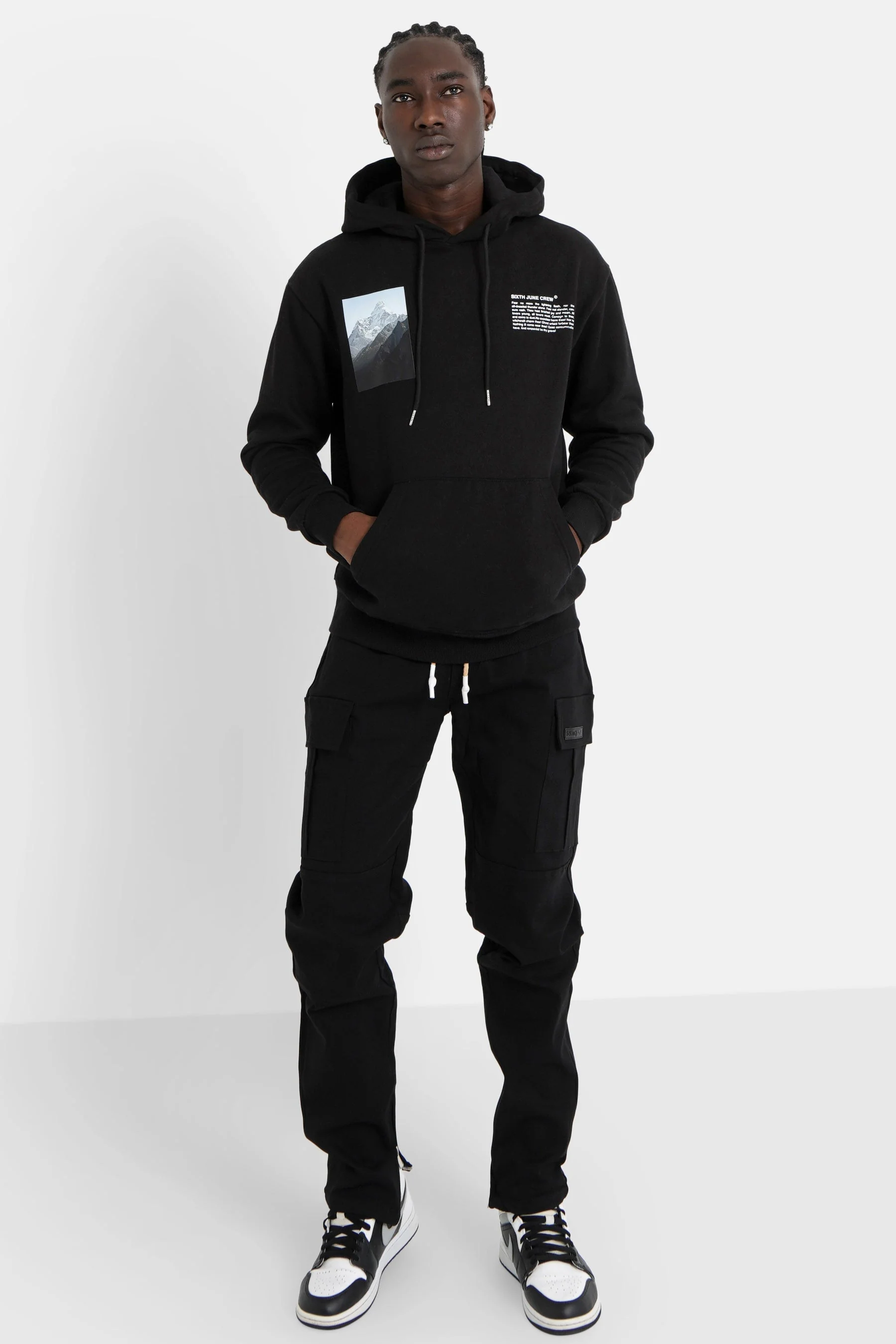 Sweat capuche moodboard dos Noir - Image 2