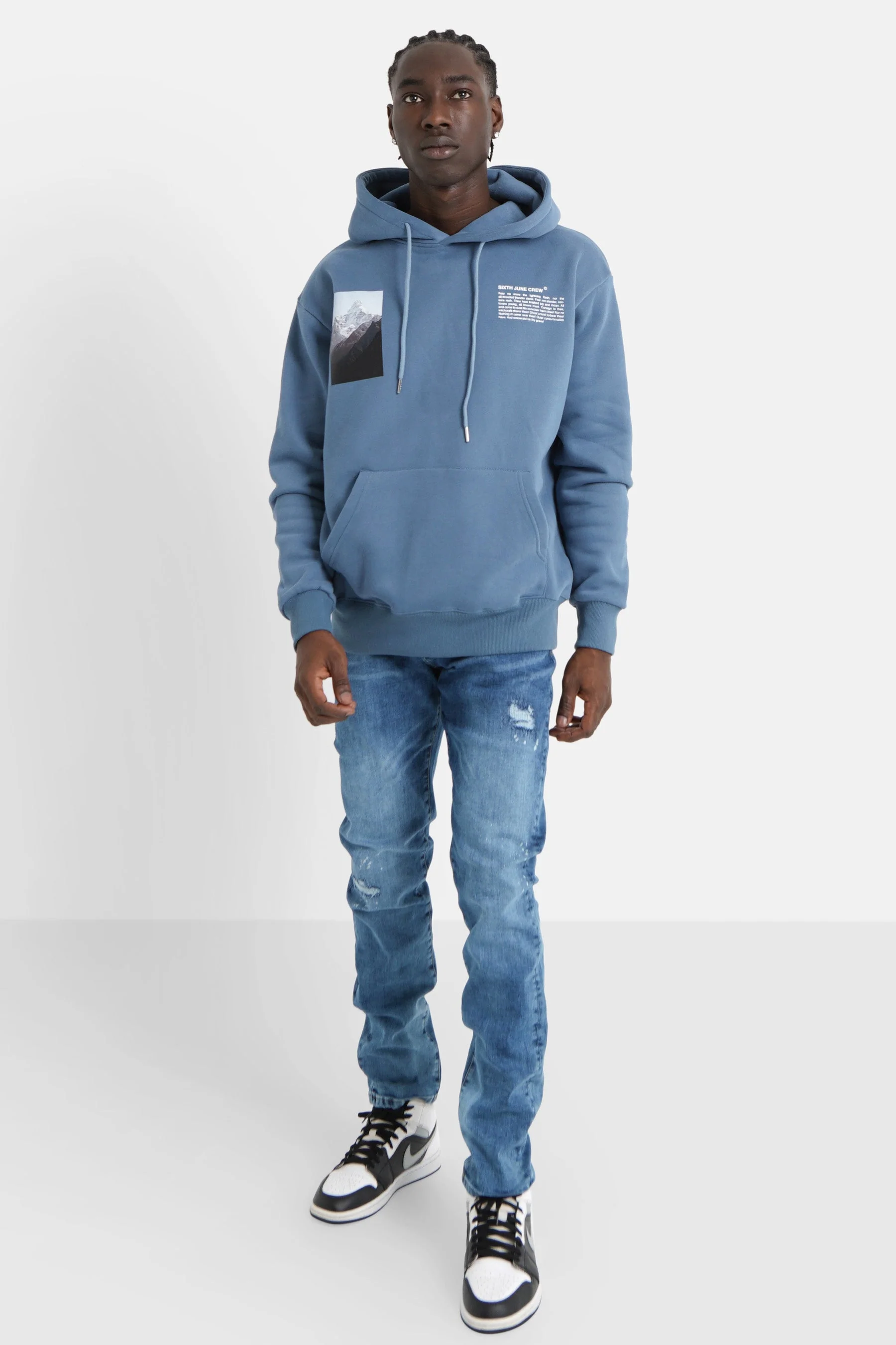 Sweat capuche moodboard dos Bleu - Image 2