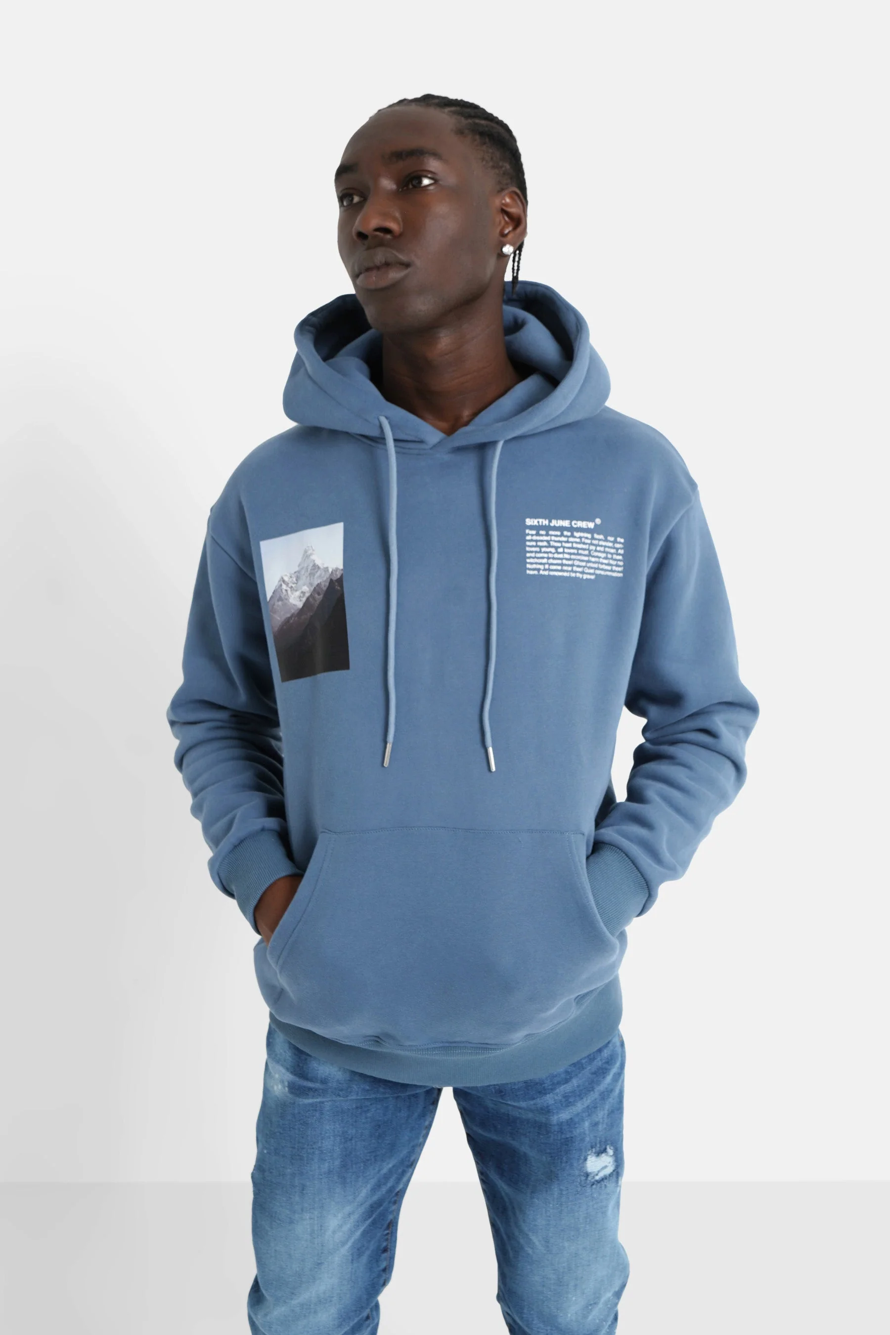 Sweat capuche moodboard dos Bleu - Image 5