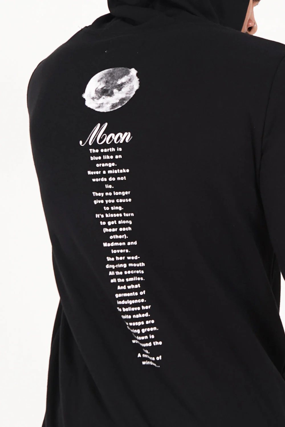 Sweat capuche Moon Earth collection Noir - Image 3