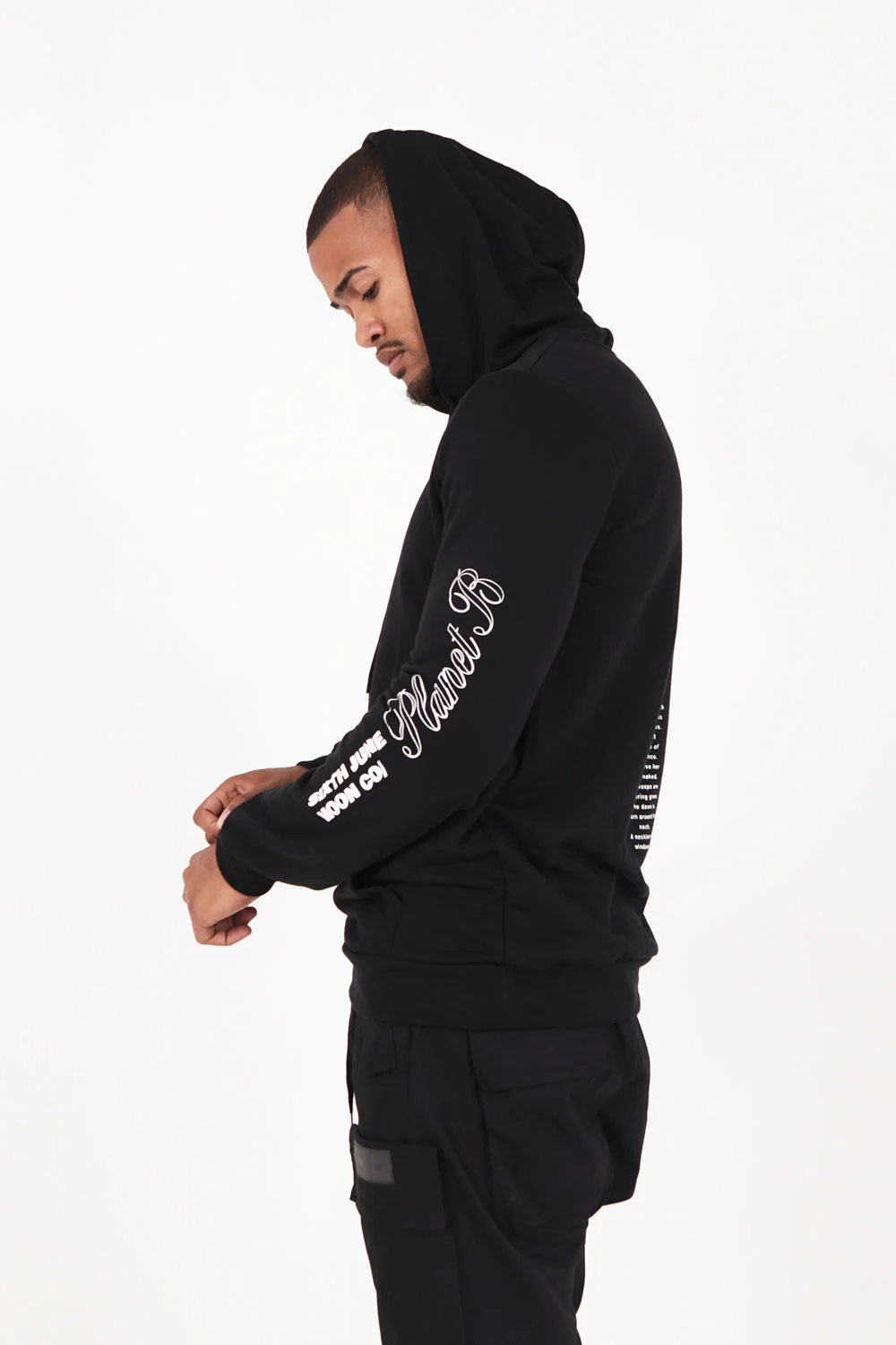 Sweat capuche Moon Earth collection Noir - Image 4