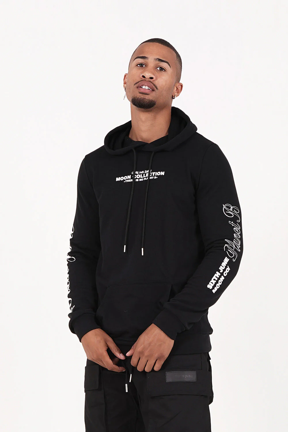 Sweat capuche Moon Earth collection Noir - Image 5