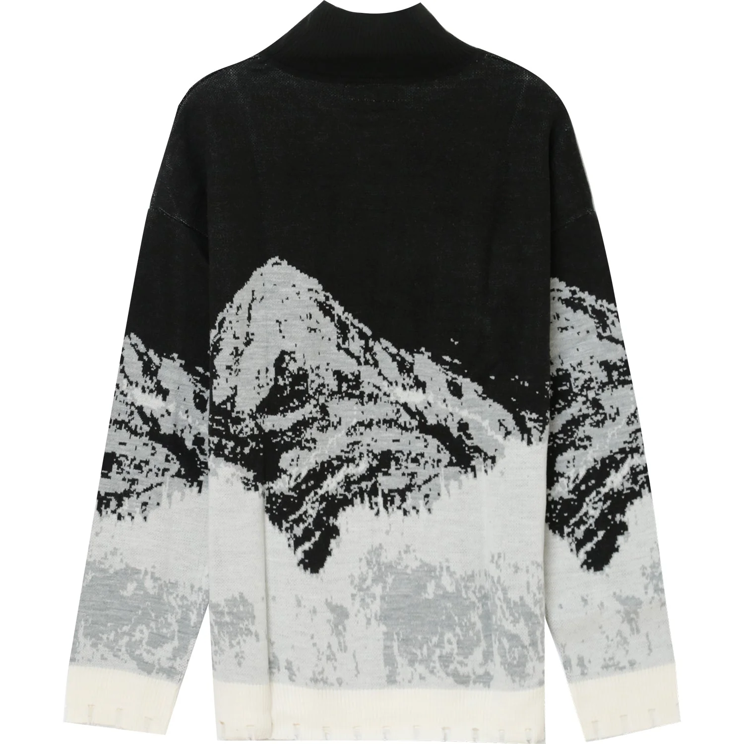 Pull imprimé montagne Noir - Image 8