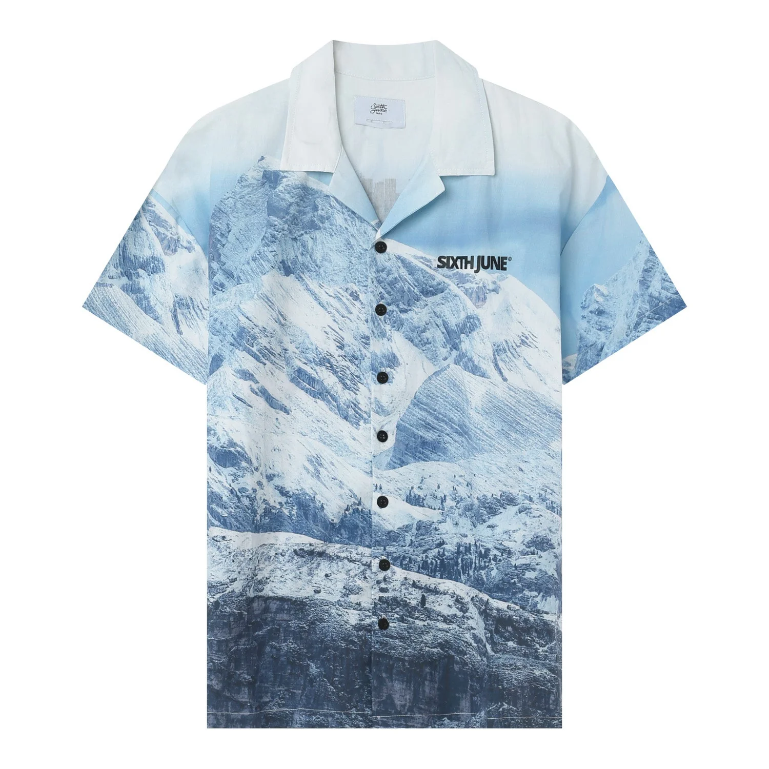 Chemise imprimé montagne Bleu - Image 7