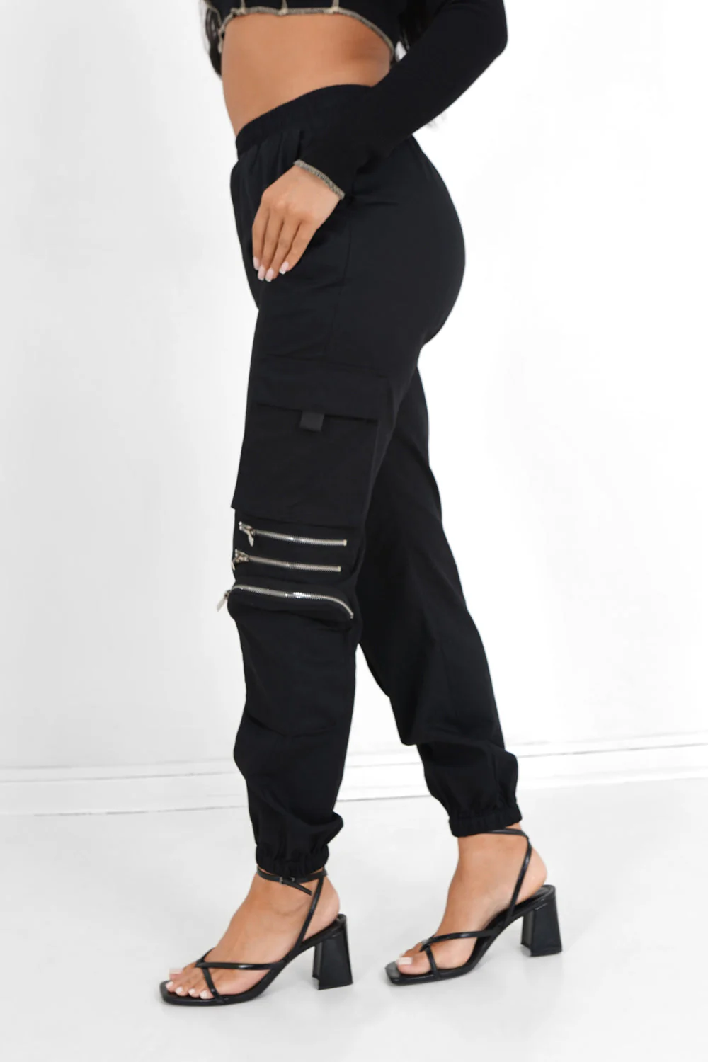 Pantalon cargo multi poches Noir - Image 4