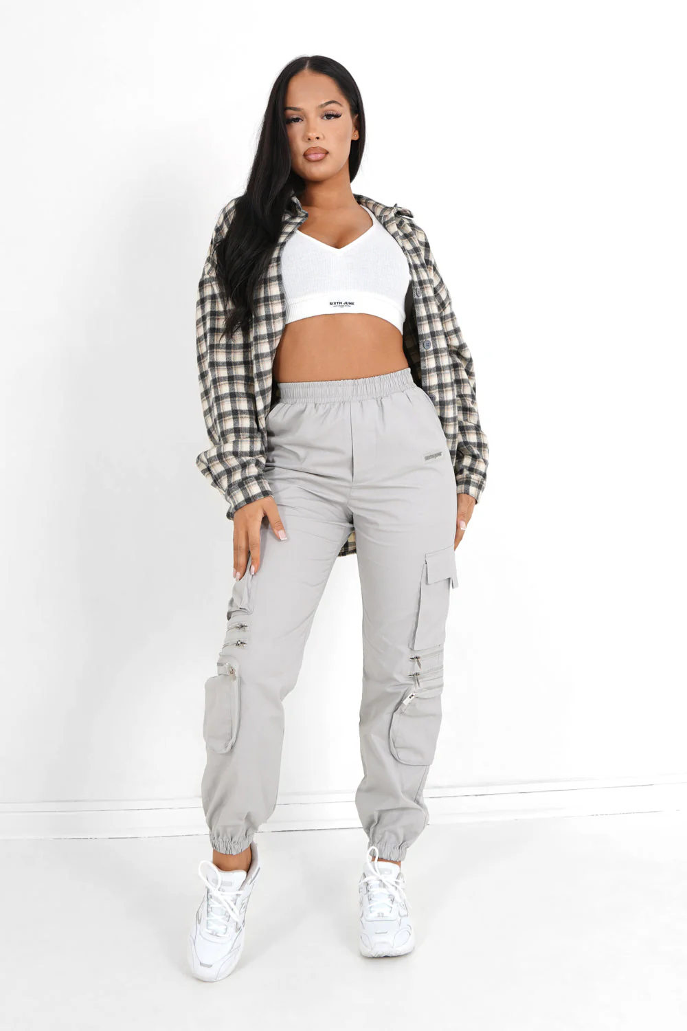 Pantalon cargo multi poches Gris clair - Image 2