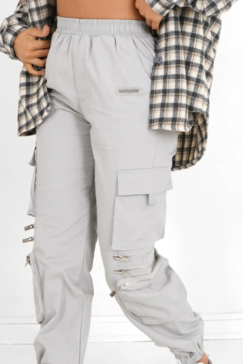Pantalon cargo multi poches Gris clair - Image 3
