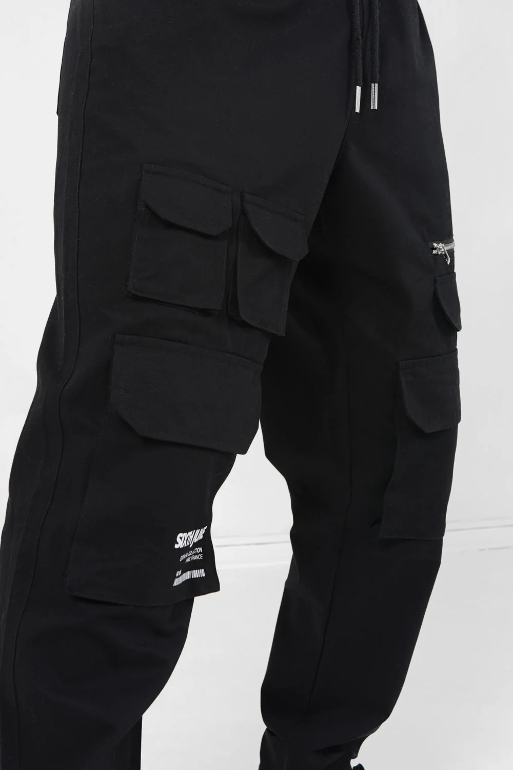 Pantalon poches cargo code barres Noir - Image 3