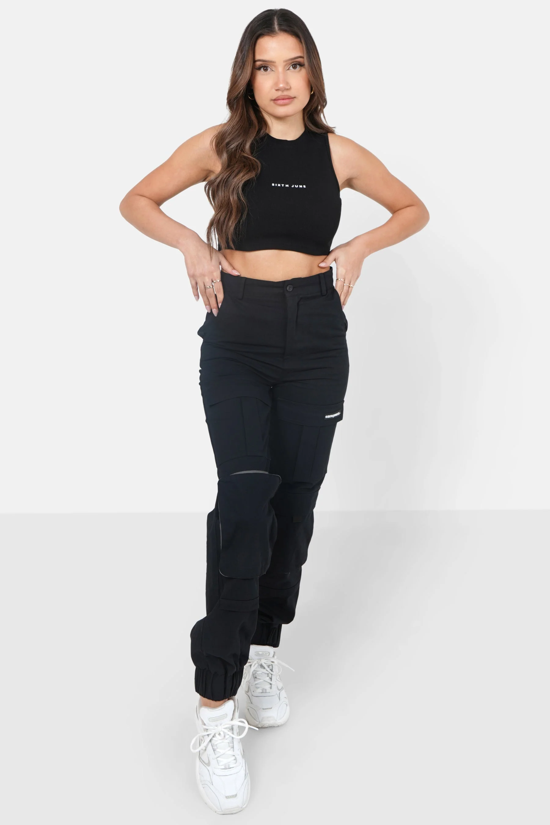 Pantalon cargo chevilles élastique Noir - Image 2