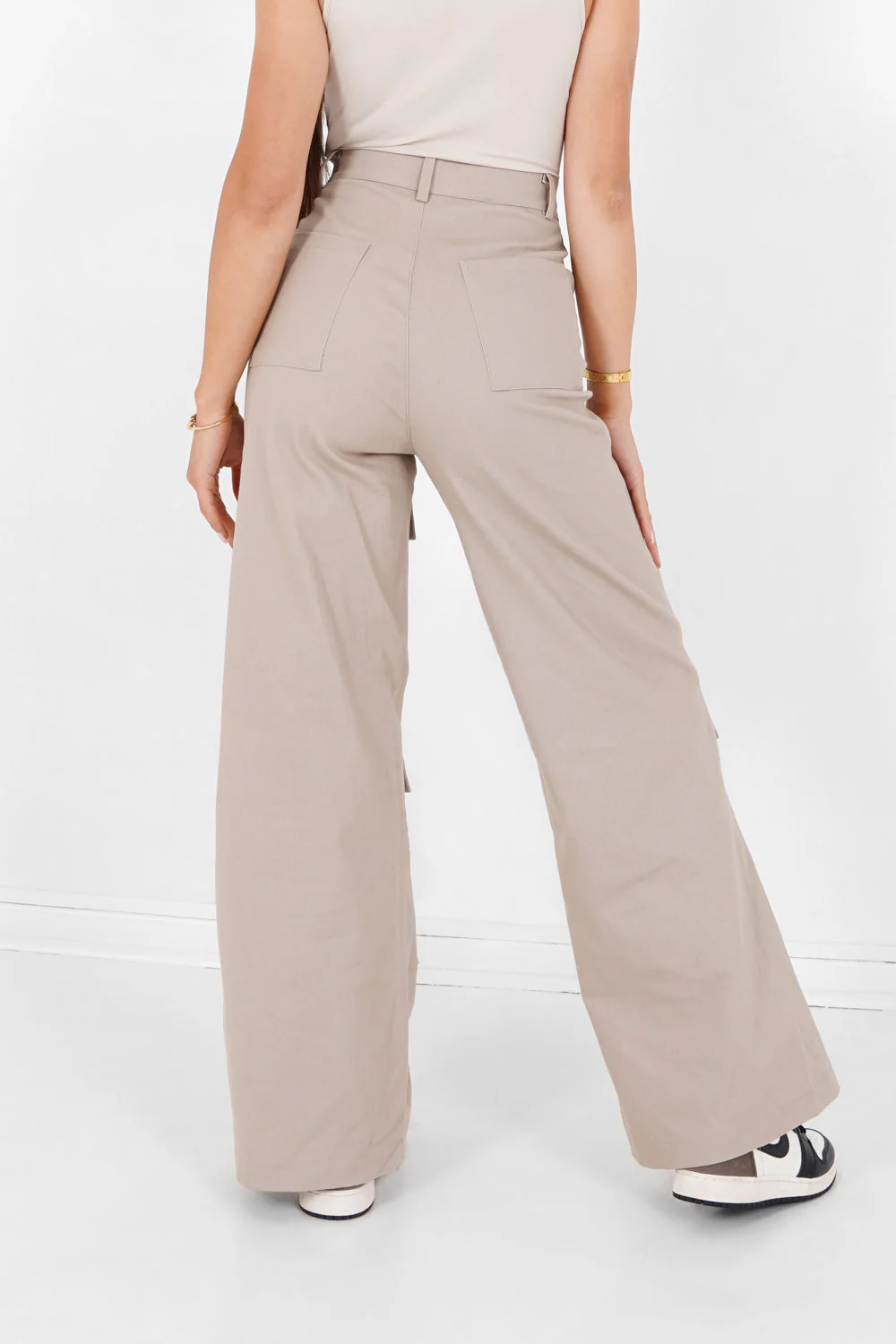 Pantalon droit poches cargo Beige - Image 5