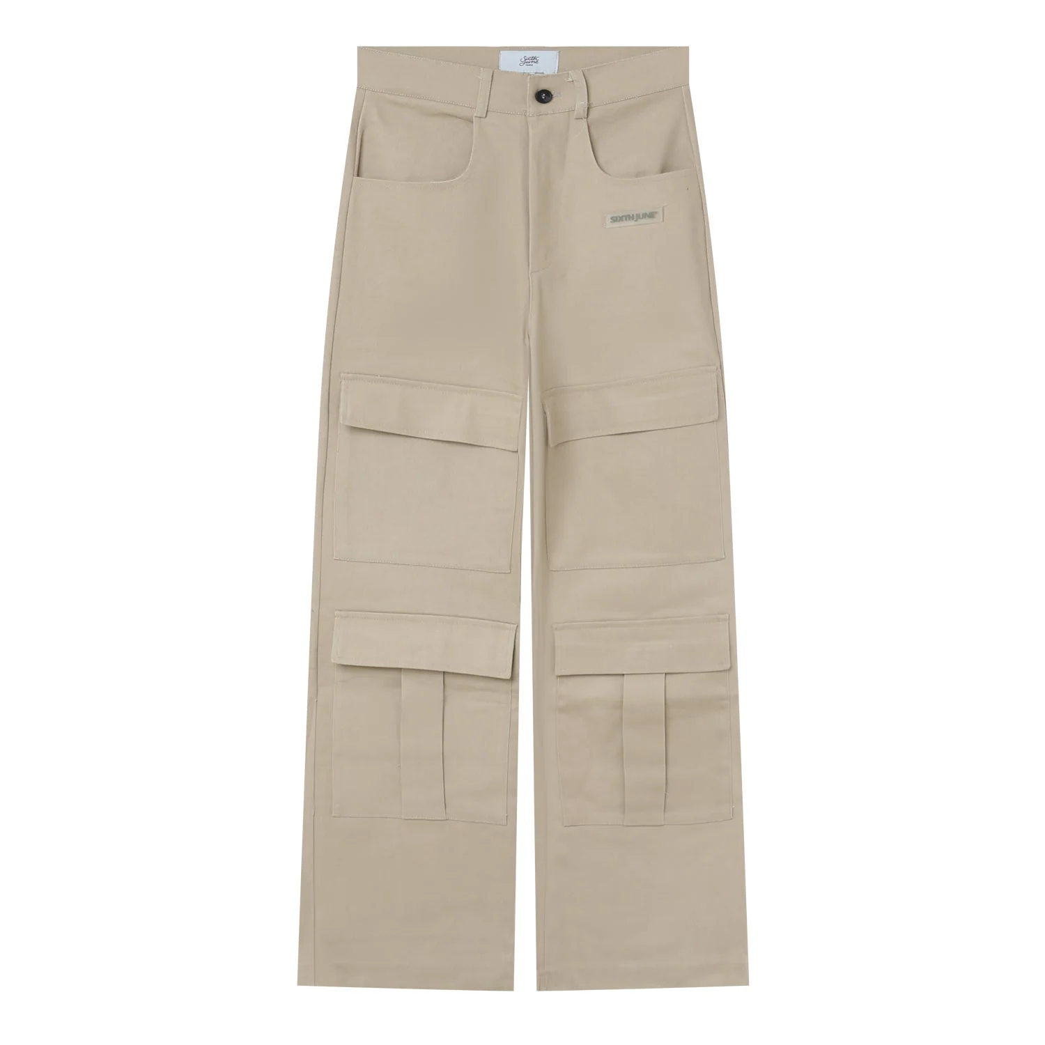 Pantalon droit poches cargo Beige - Image 7