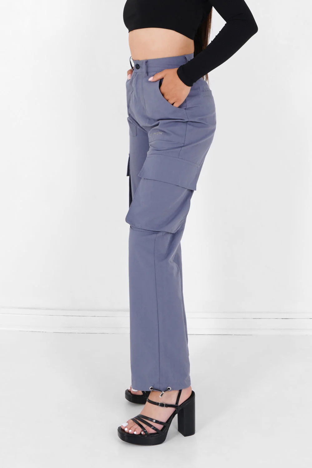 Cargo jambes larges Gris - Image 4
