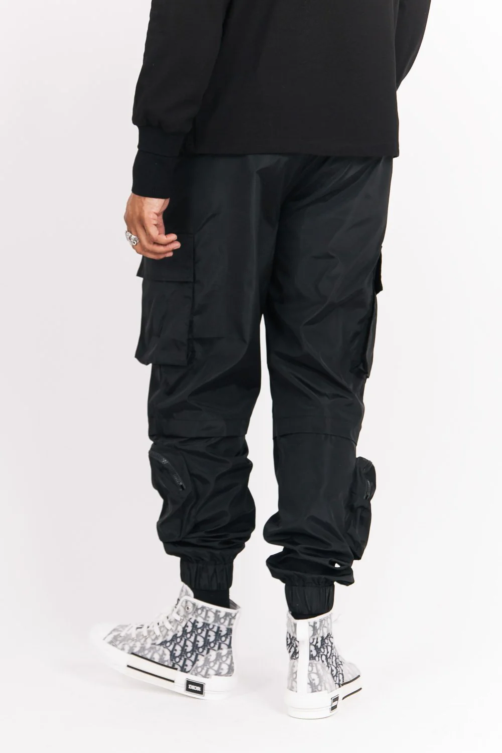 Pantalon jogging cargo Noir - Image 4