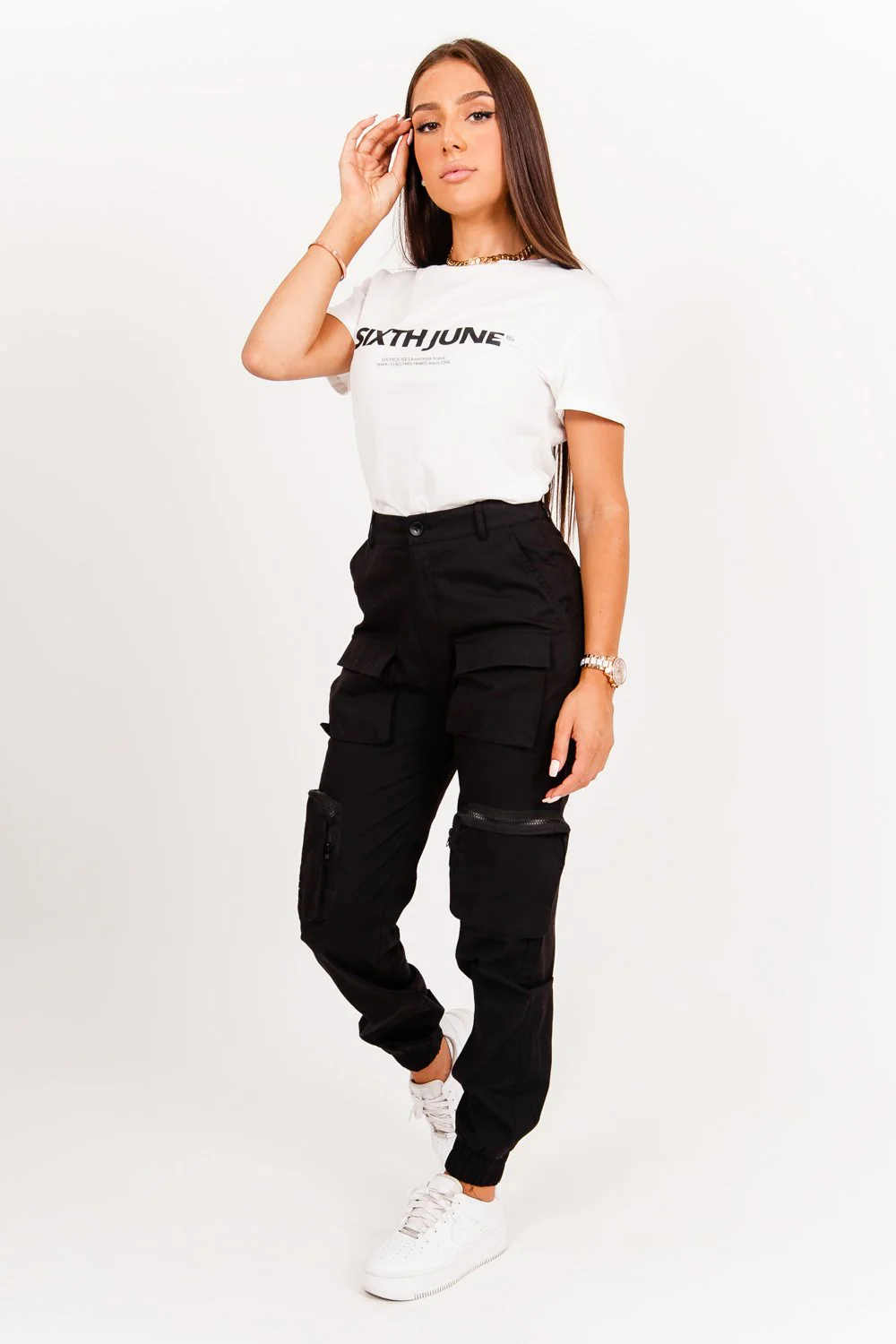 Pantalon cargo multipoches noir - Image 6