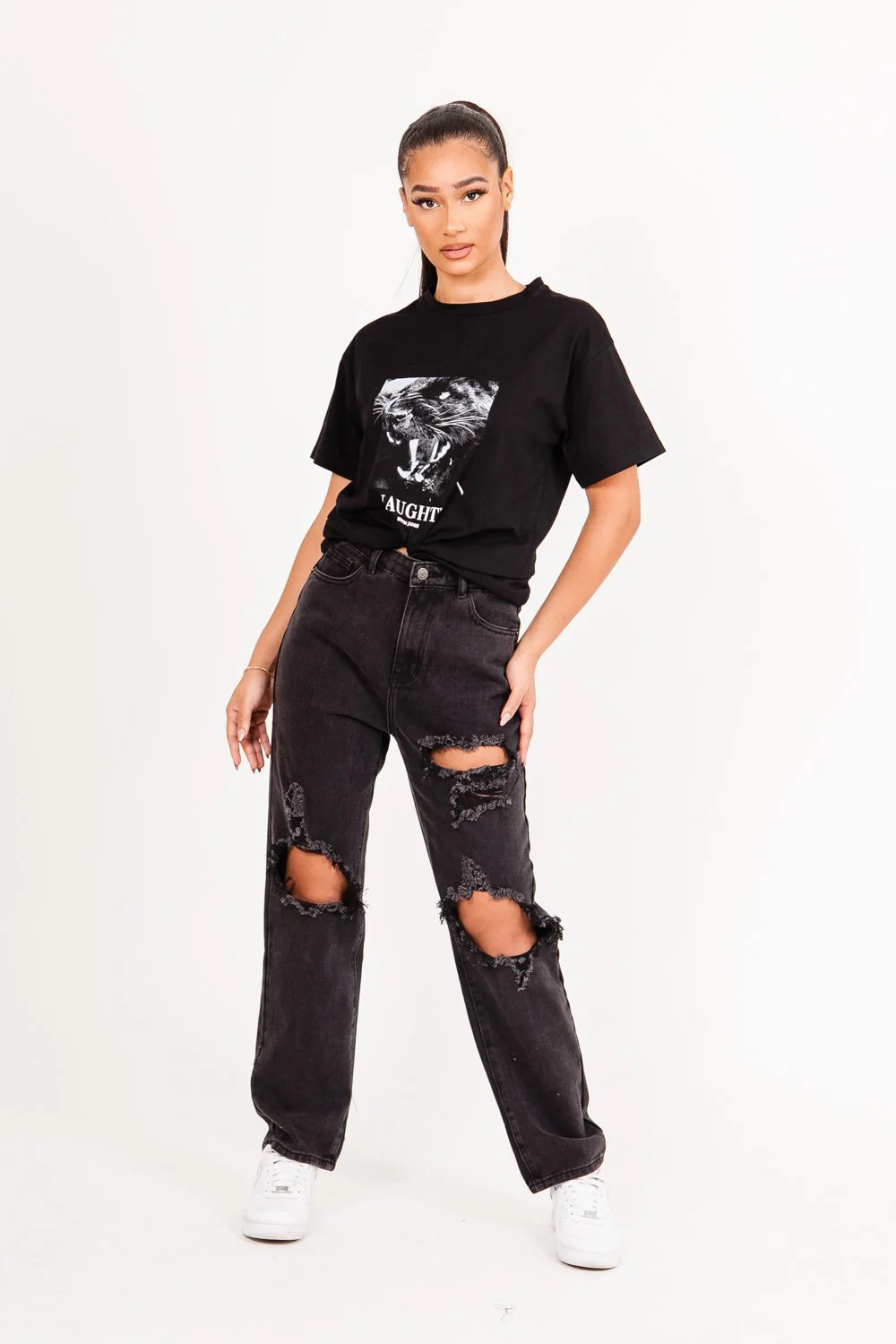 T-shirt imprimé Naughty panthère Noir - Image 6