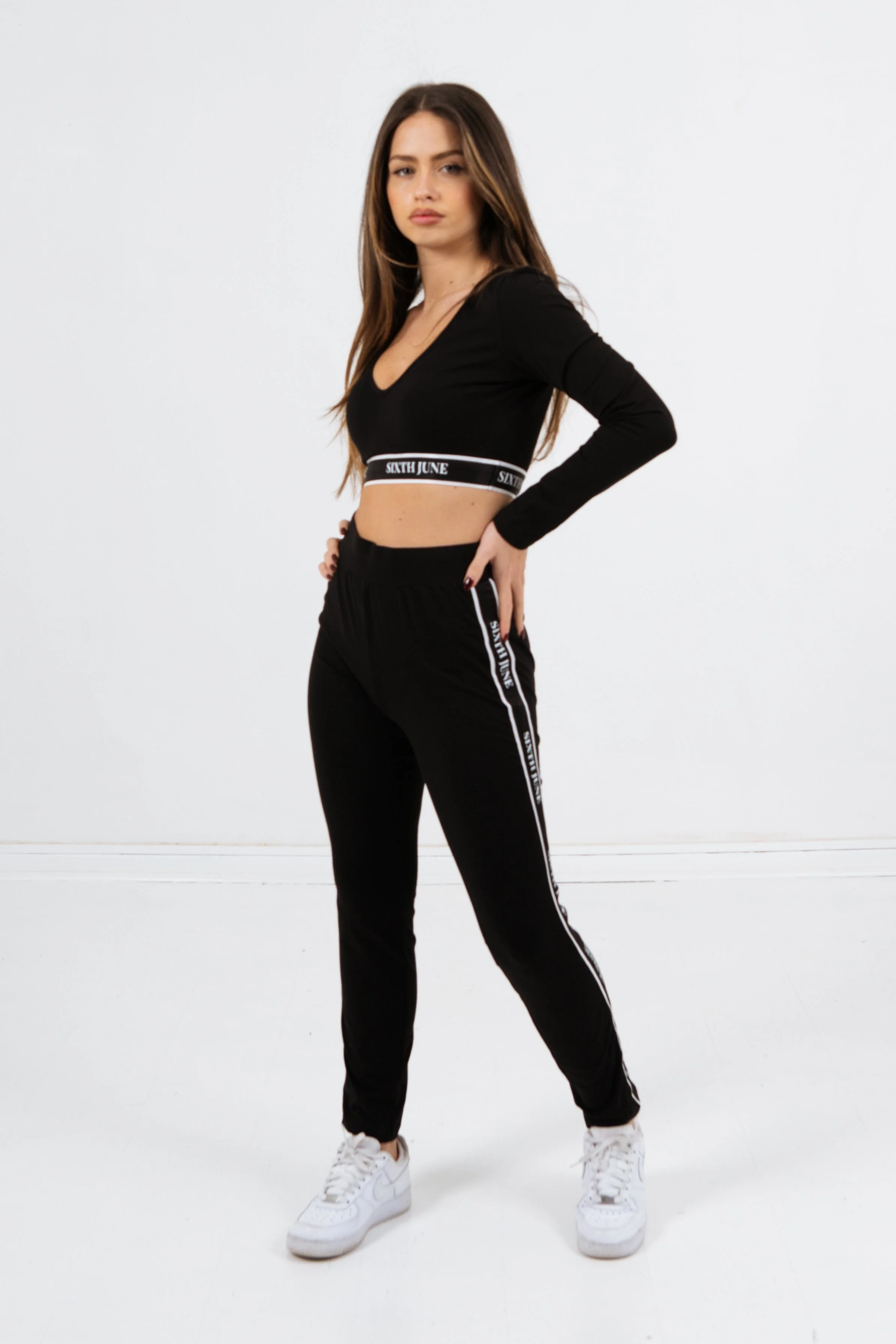 Legging bande imprimée noir - Image 2