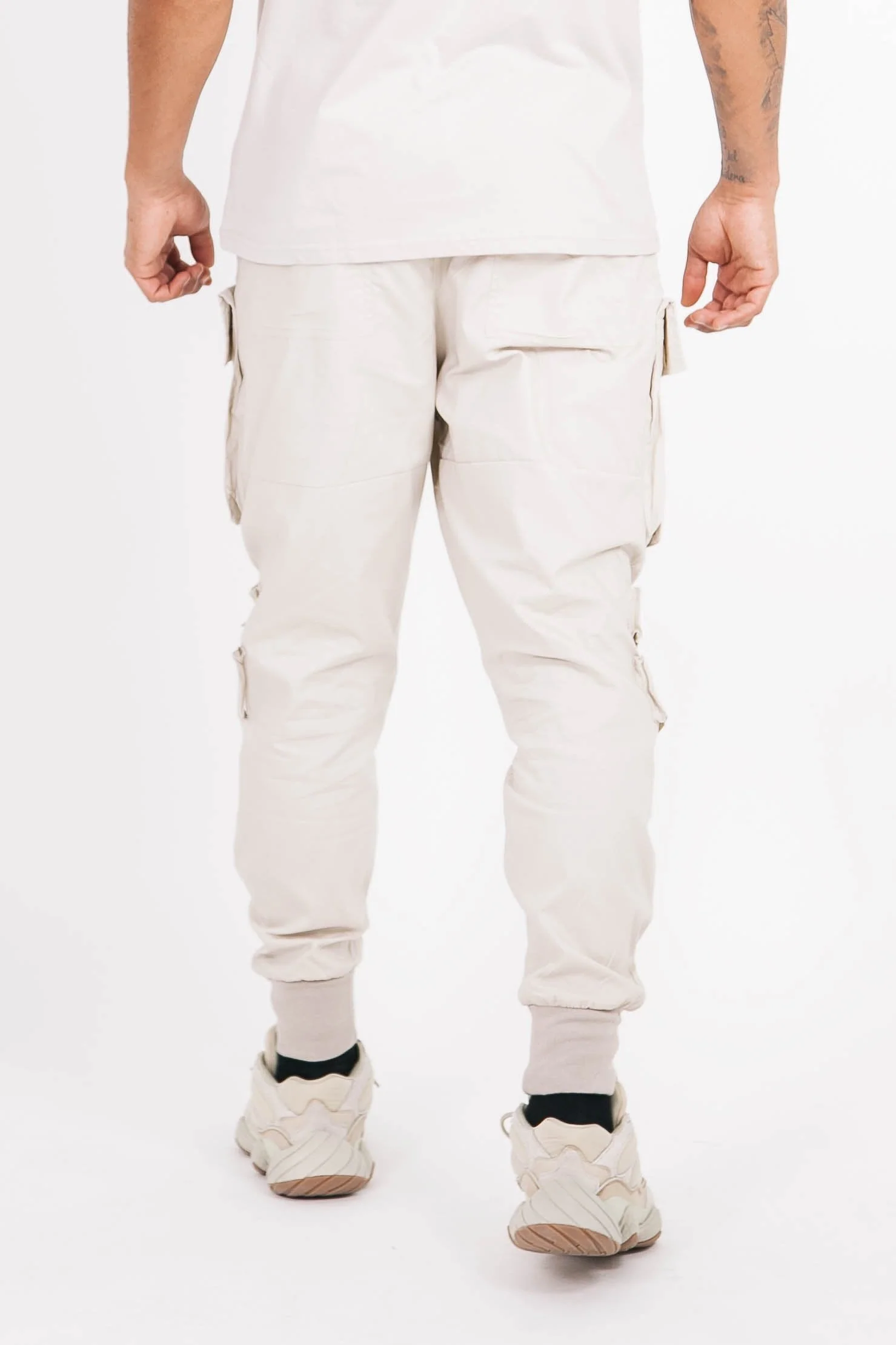 Pantalon cargo tactique poches Beige clair - Image 5