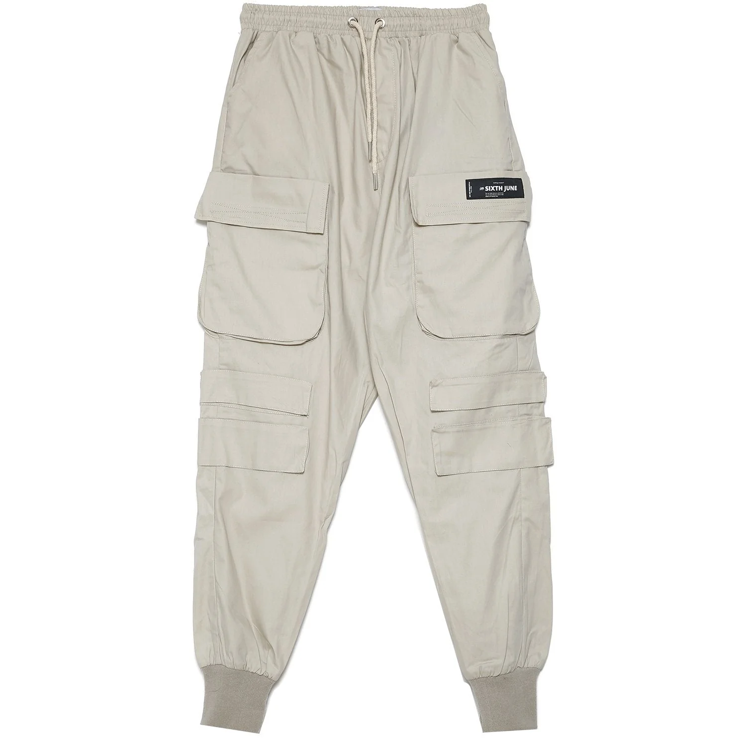 Pantalon cargo tactique poches Beige clair - Image 6