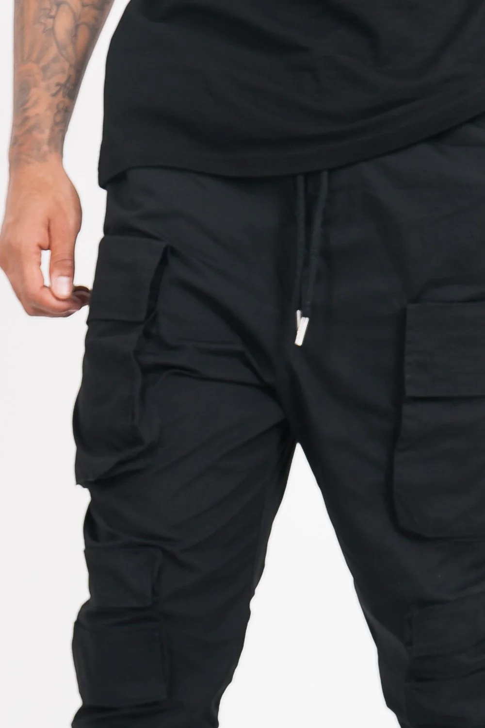 Pantalon cargo tactique poches Noir - Image 3